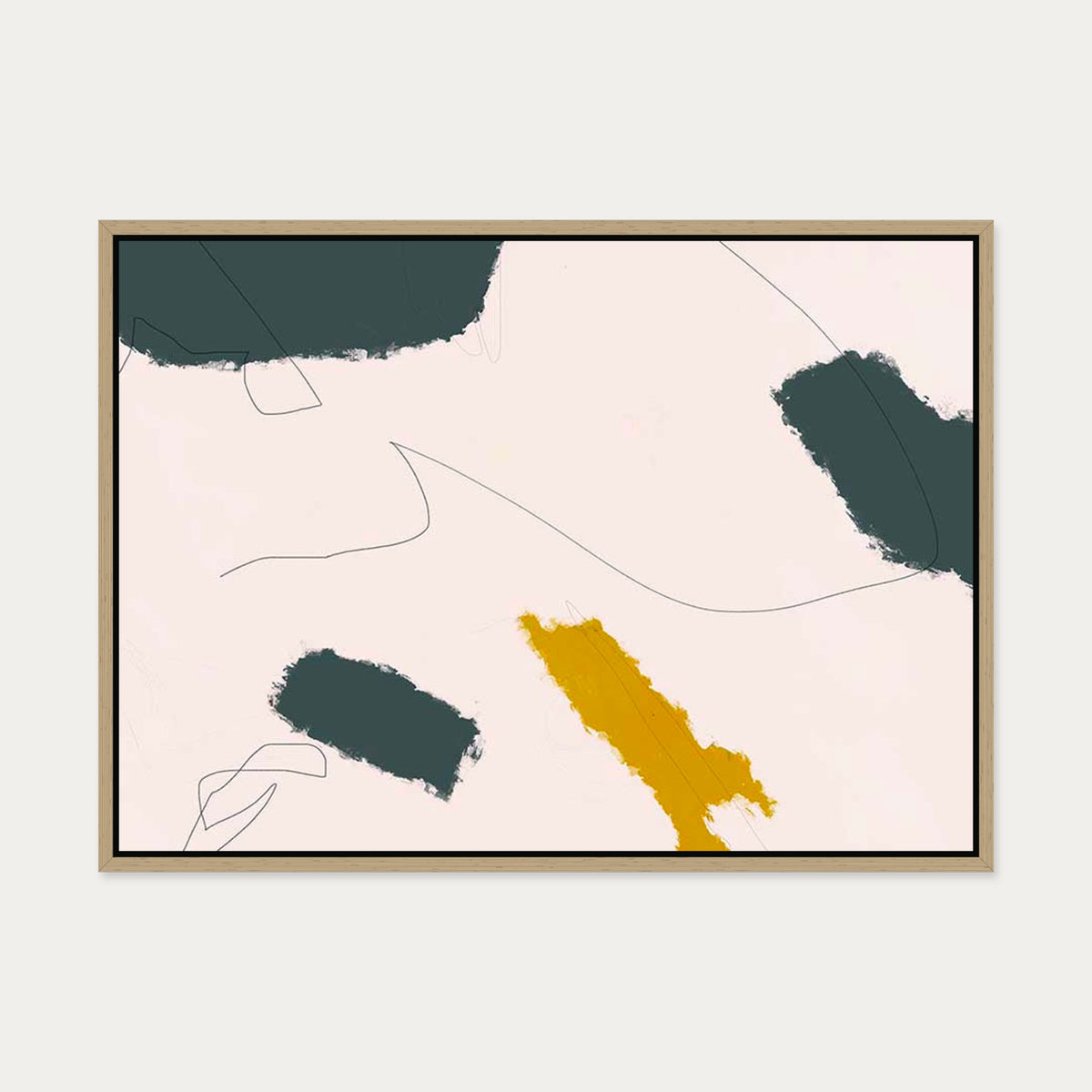 Lost Lines Canvas Art — 50 x 70 cm — Oak Frame