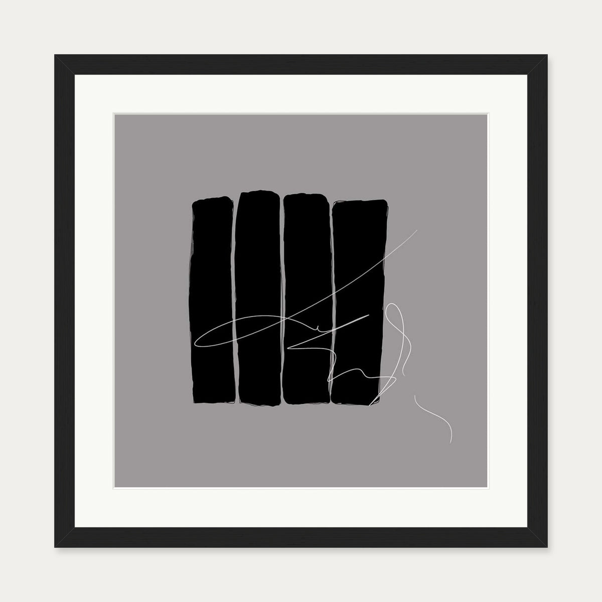 Lyrical Abstract I Art Print — 50 x 50 cm — Black Frame