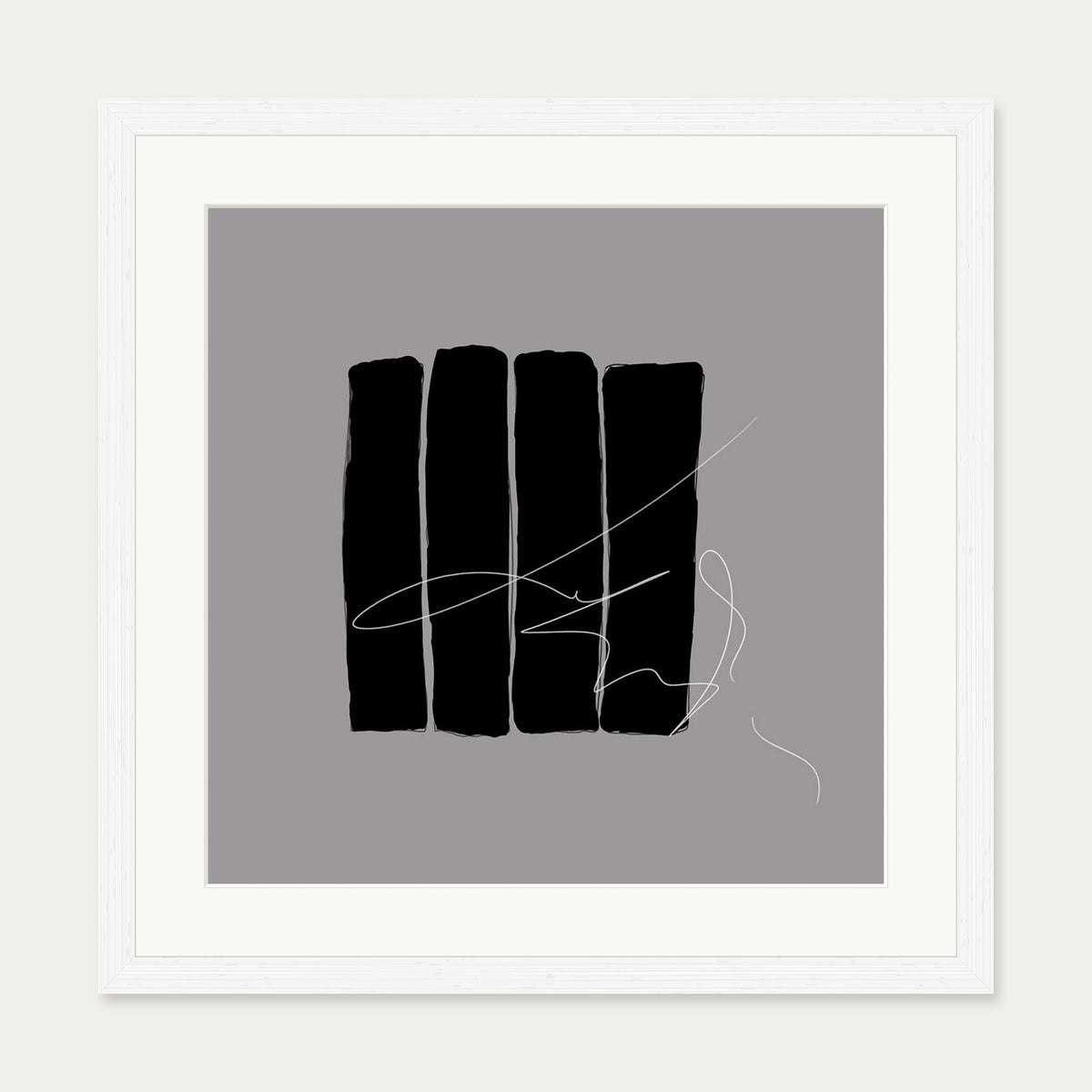 Lyrical Abstract I Art Print — 50 x 50 cm — White Frame