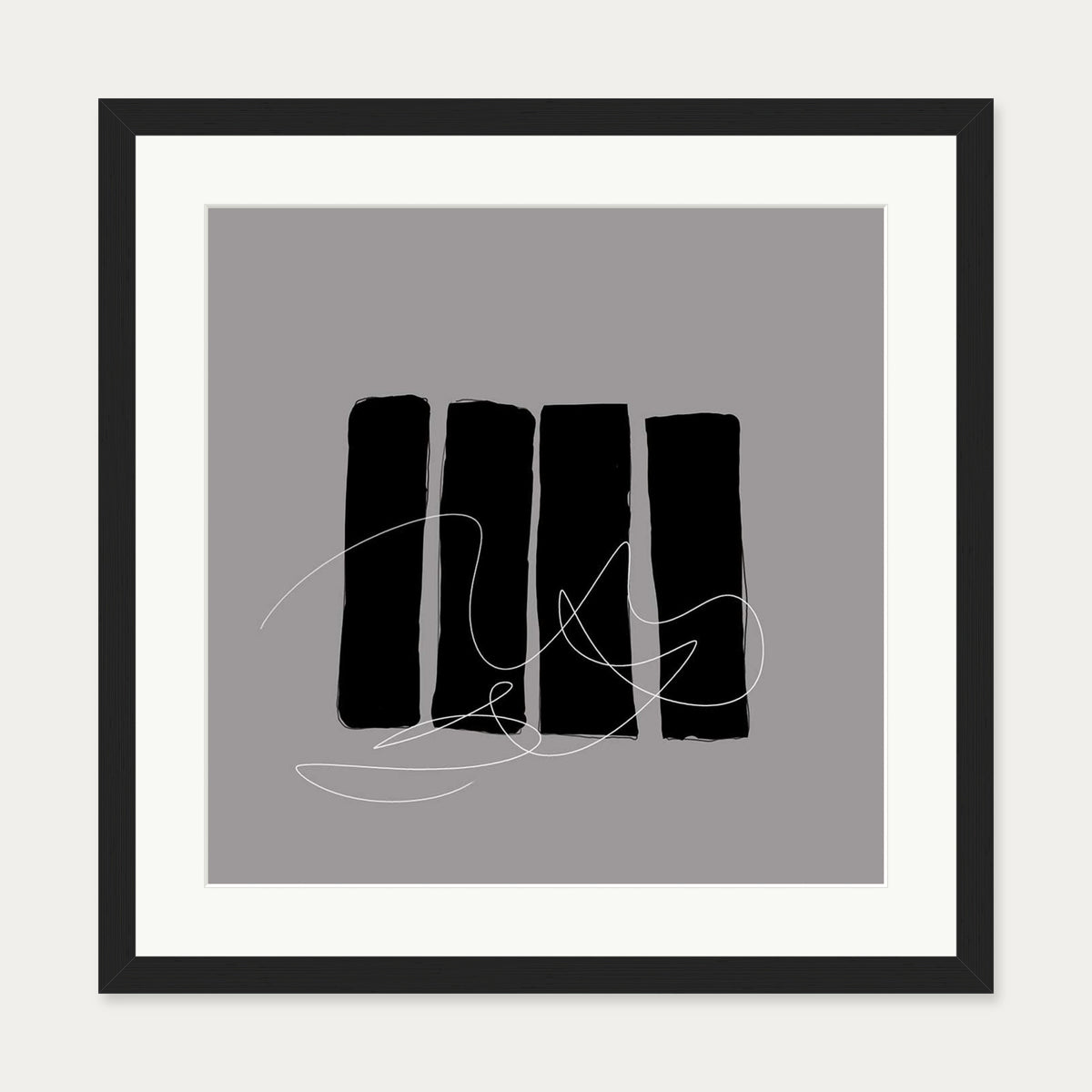 Lyrical Abstract II Art Print — 50 x 50 cm — Black Frame