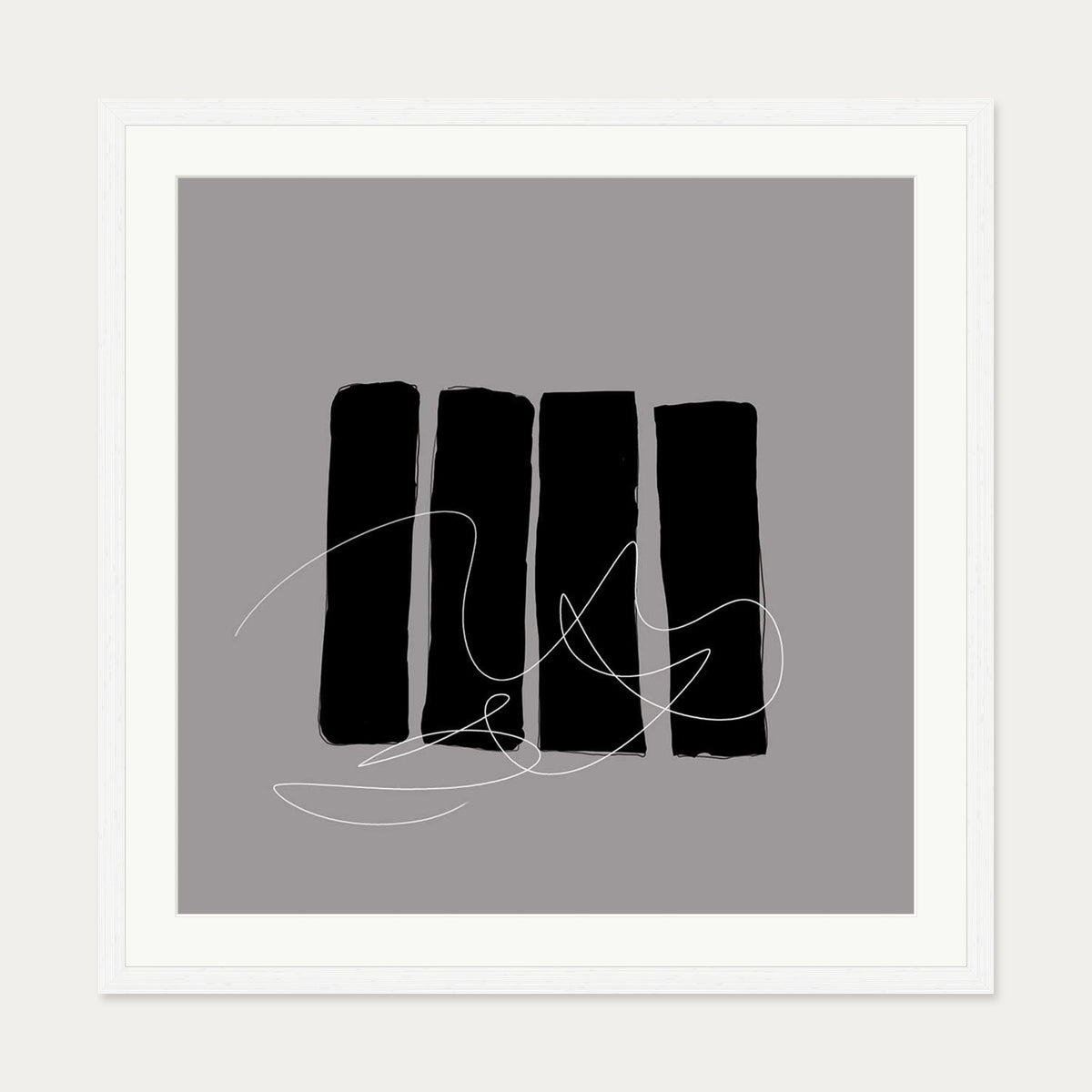 Lyrical Abstract II Art Print — 70 x 70 cm — White Frame