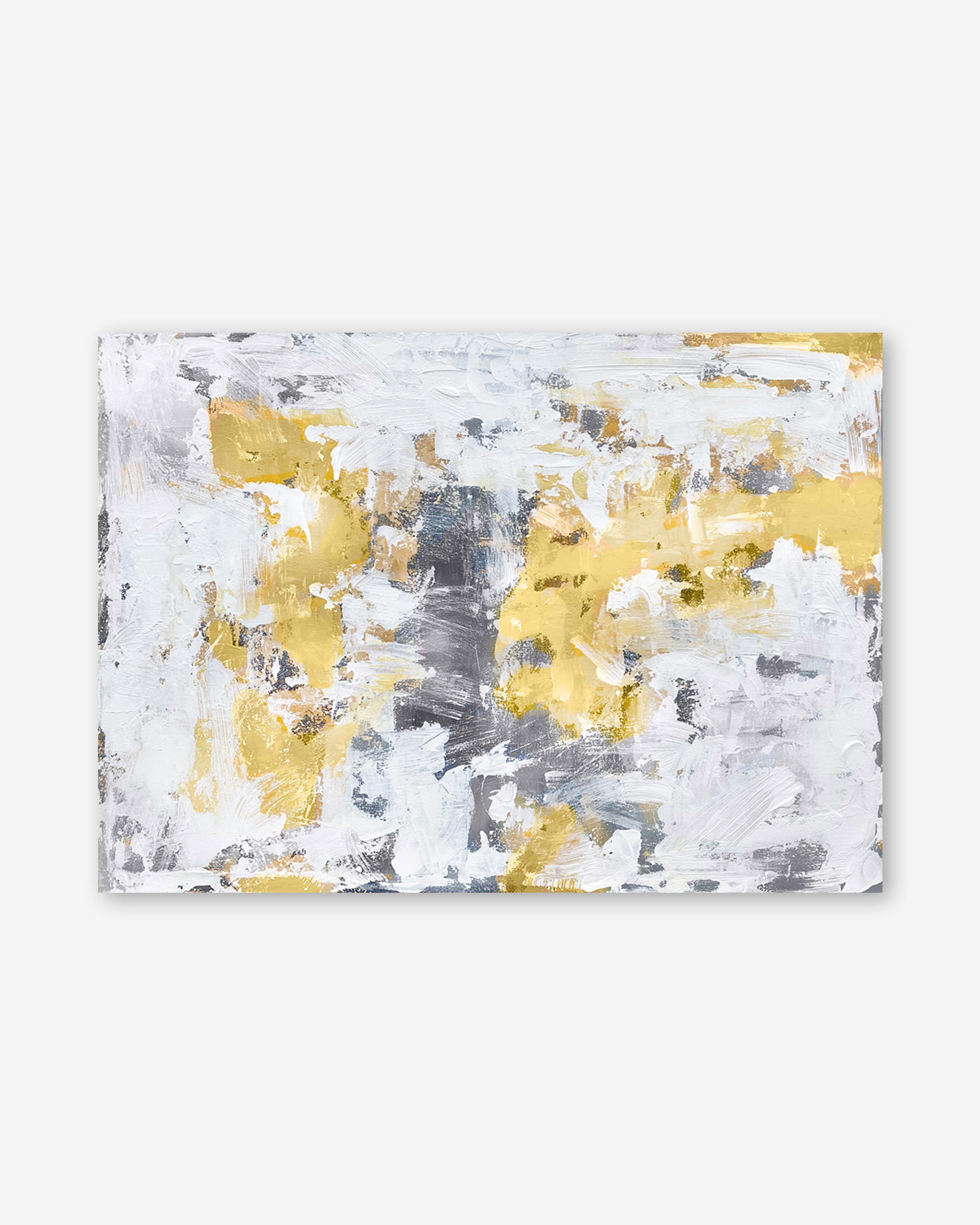 Gold and Grey Brushstrokes Art Print