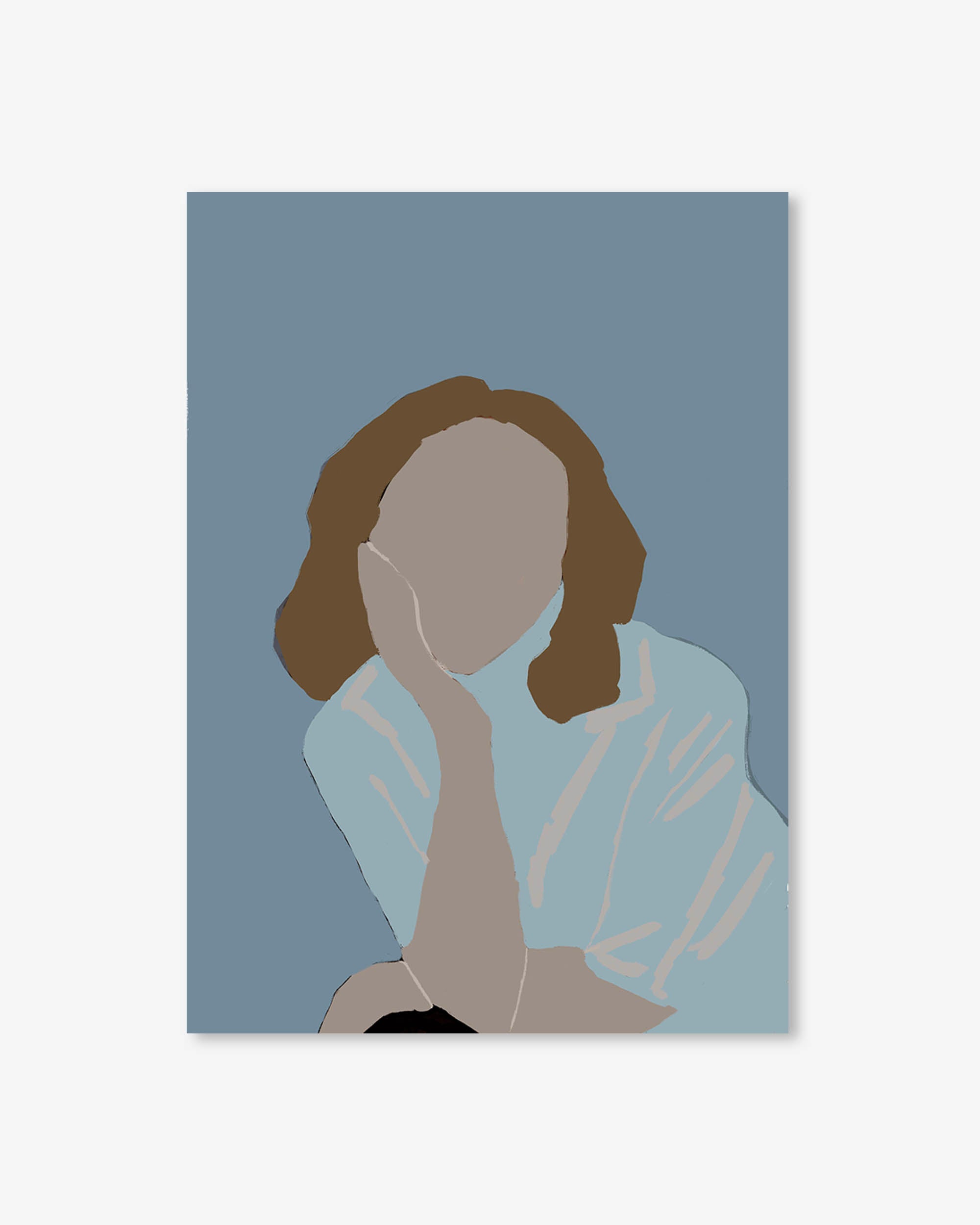 Posing Woman In Blue Art Print