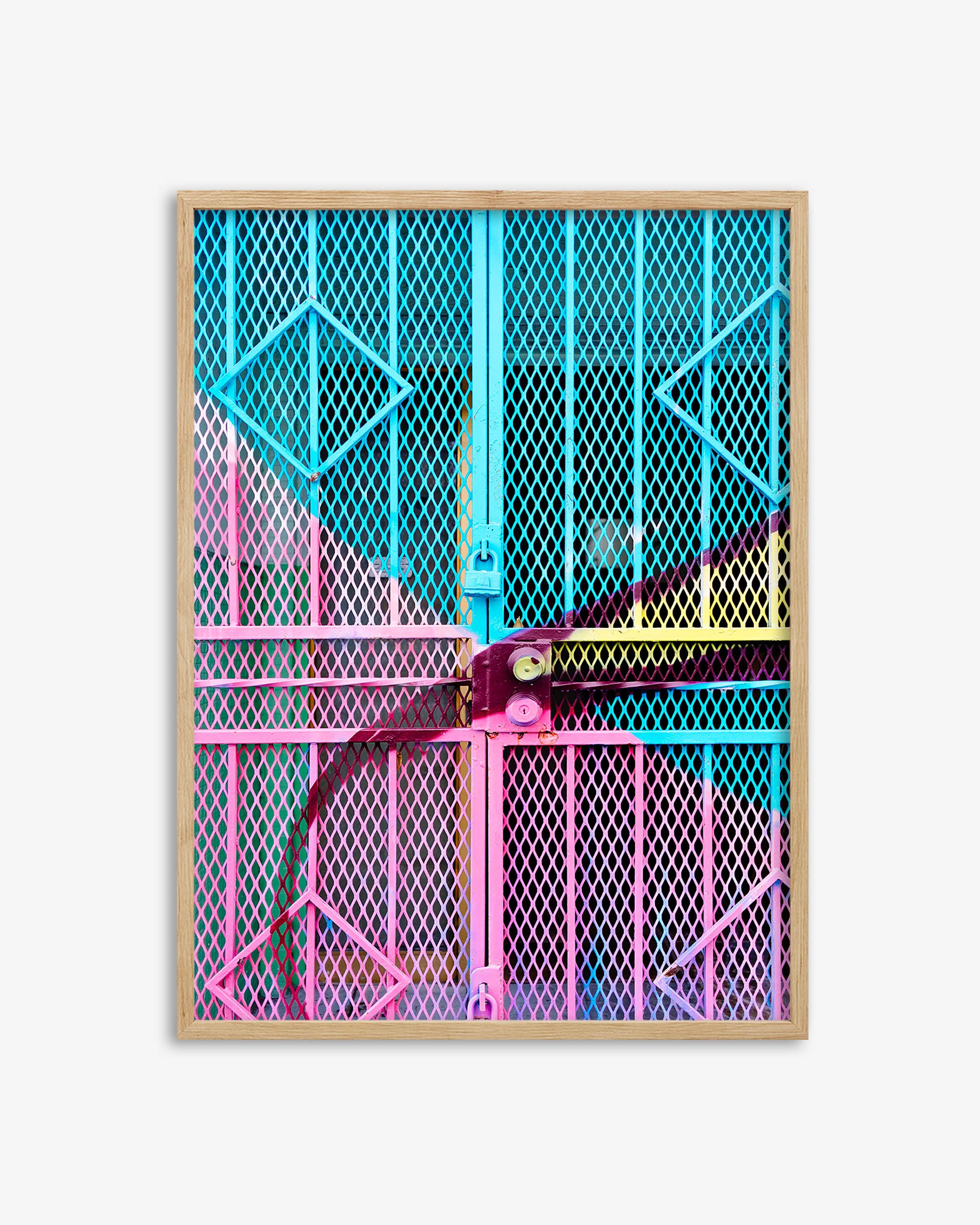 Pink & Teal Door Art Print