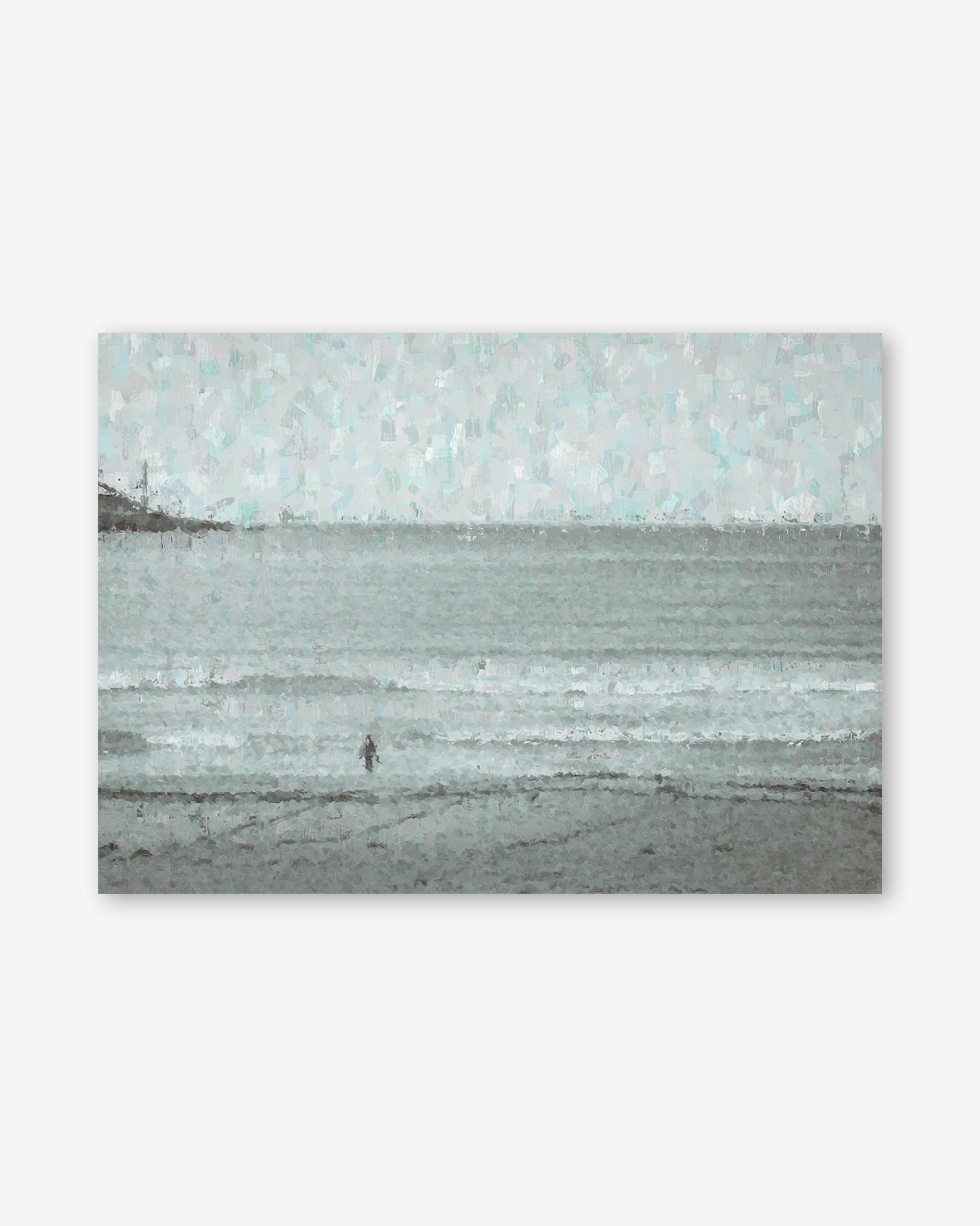Grey Coastal Waves Art Print
