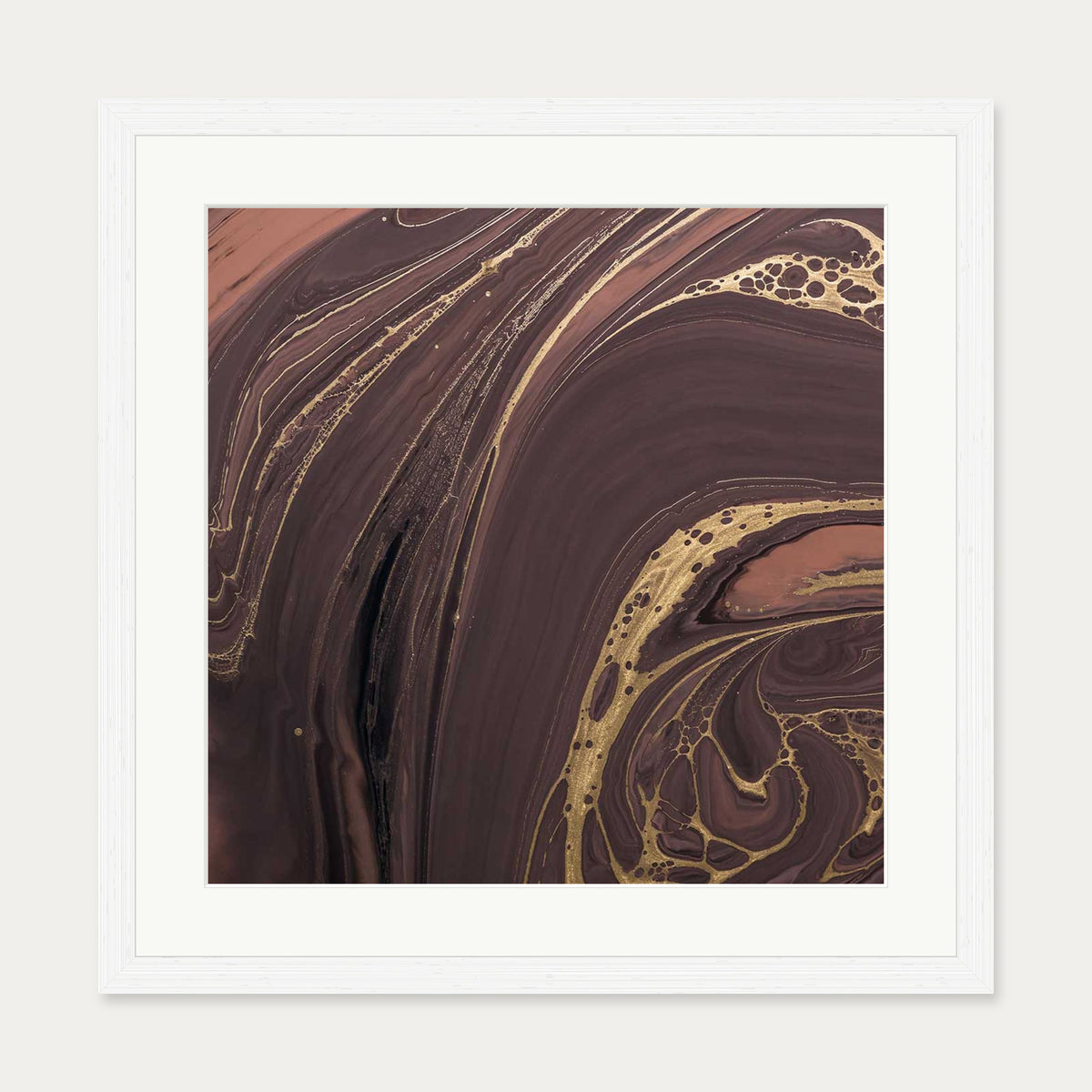 Marble Coco Art Print — 50 x 50 cm — White Frame
