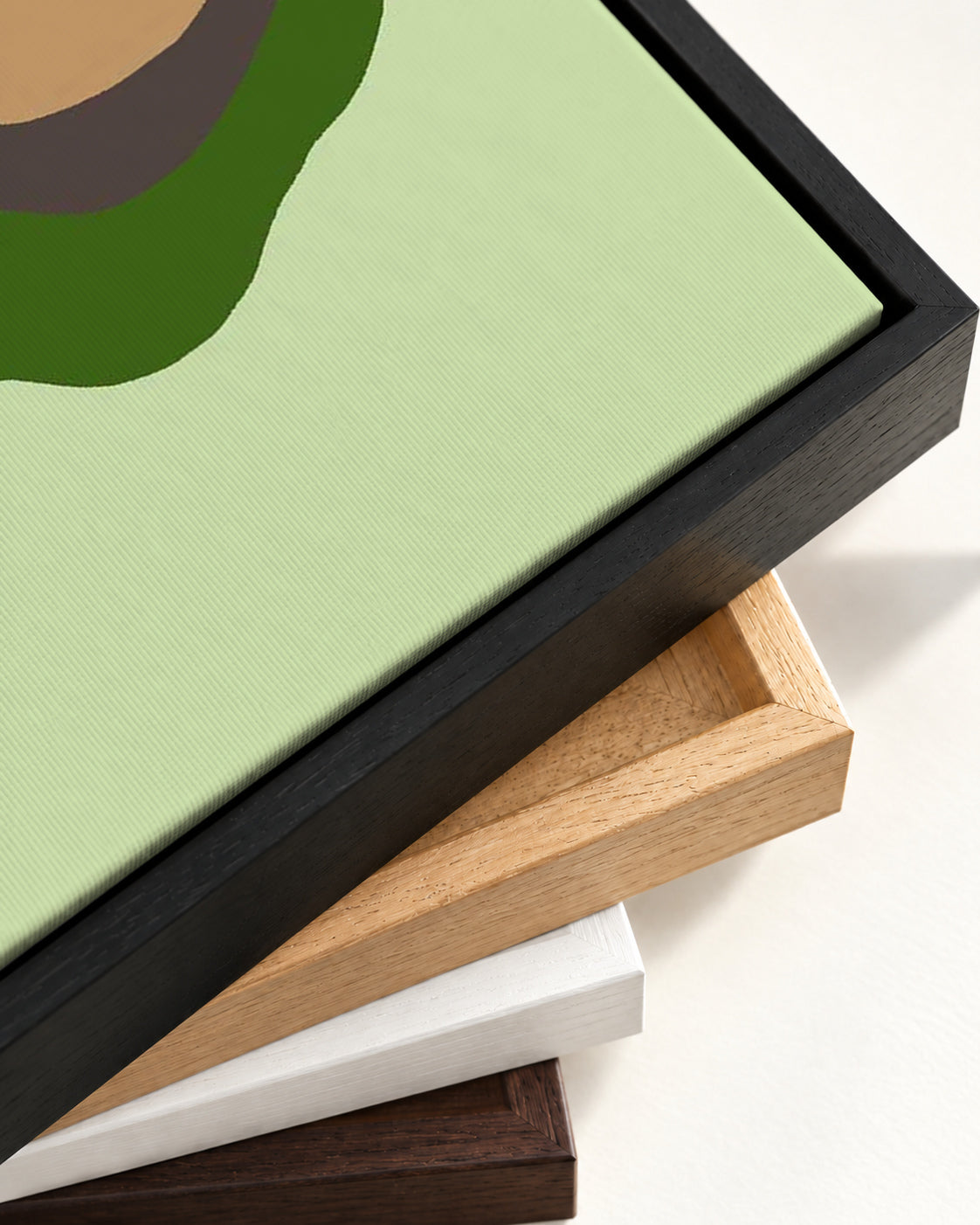 Matcha On Toast Canvas Art — framed canvas corner and wrapped canvas detail