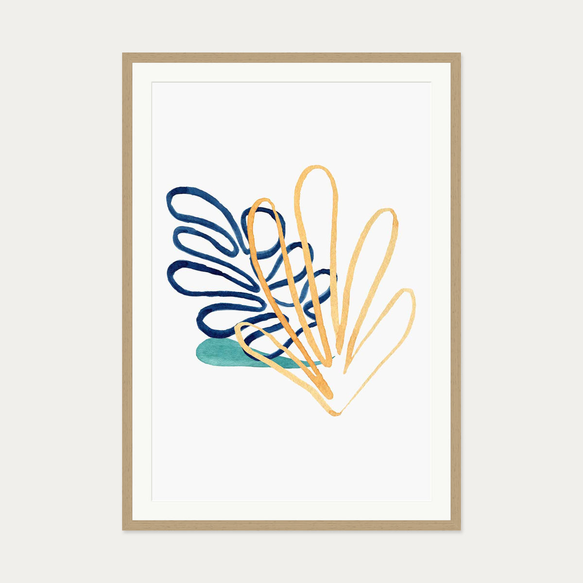 Matisse Botanical 2 Art Print — 70 x 100 cm — Oak Frame