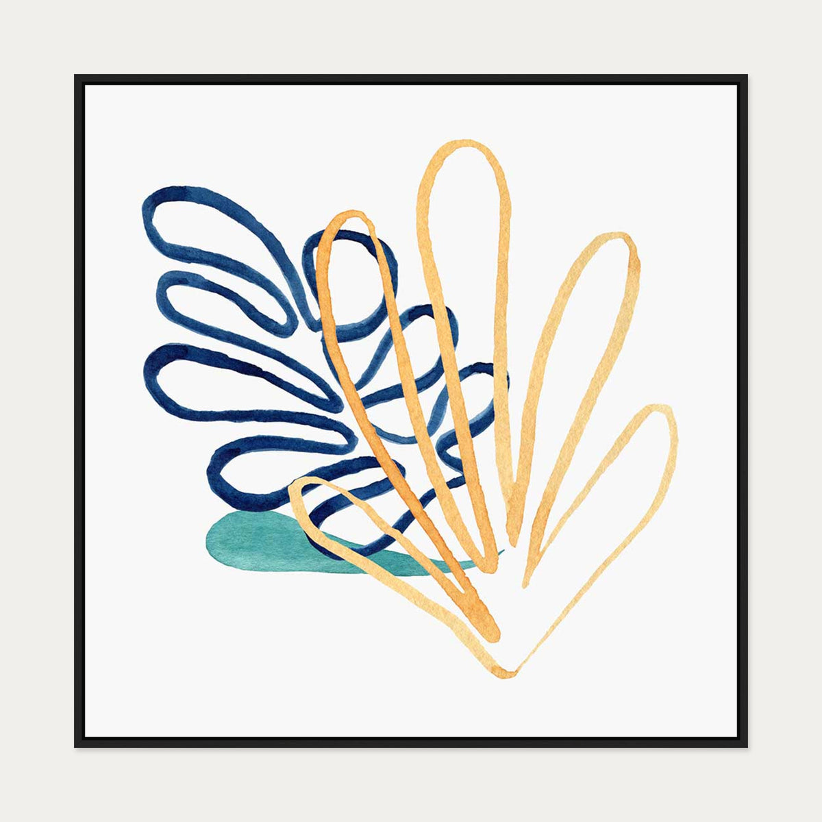 Matisse Botanical Square Canvas Art — 100 x 100 cm — Black Frame