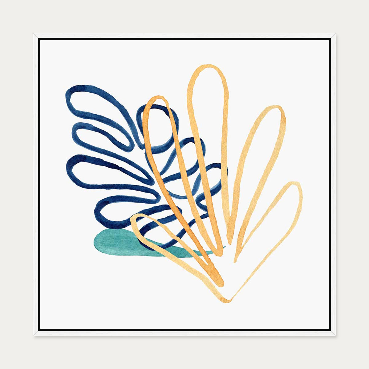 Matisse Botanical Square Canvas Art — 70 x 70 cm — White Frame