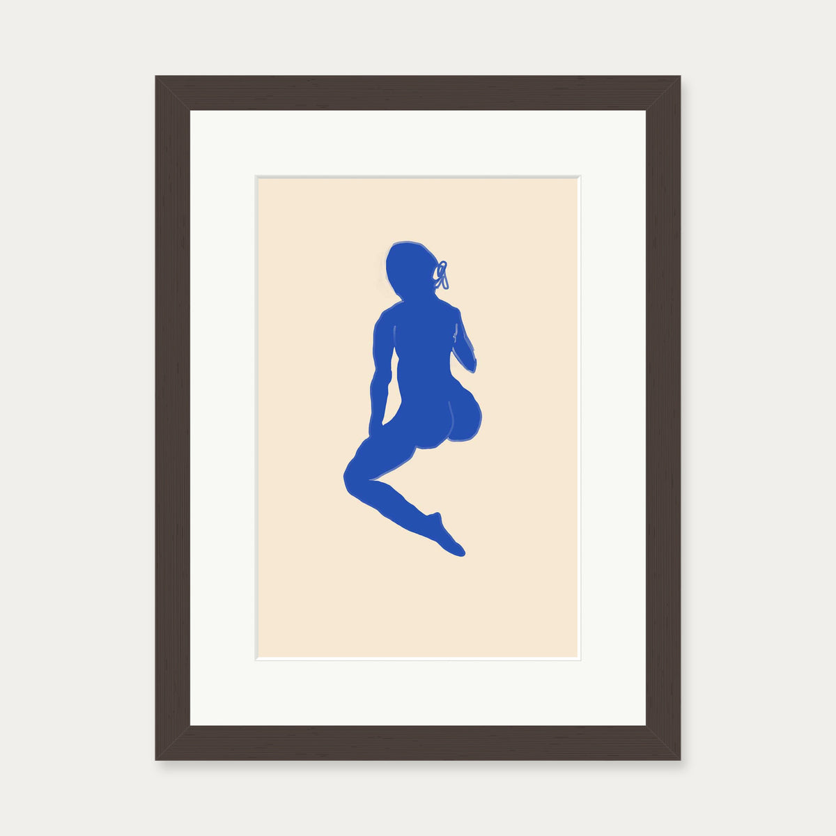 Matisse Female Seated Nude Art Print — 30 x 40 cm — Brown Frame