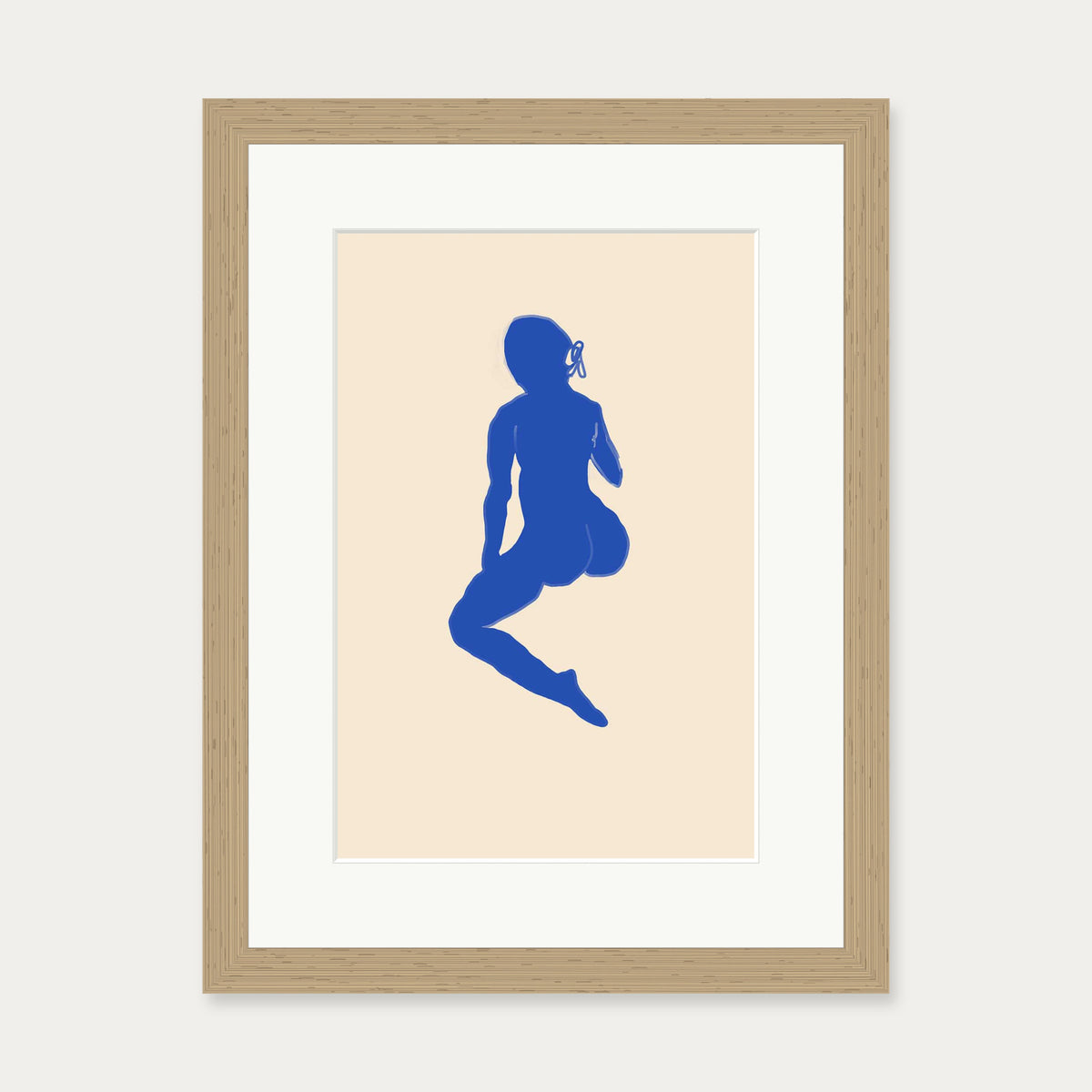 Matisse Female Seated Nude Art Print — 30 x 40 cm — Oak Frame