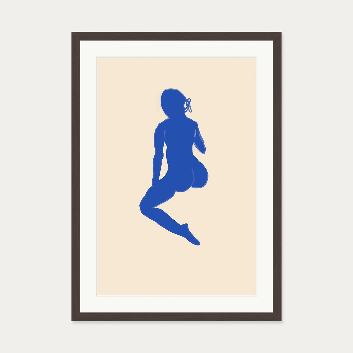 Matisse Female Seated Nude Art Print — 50 x 70 cm — Brown Frame
