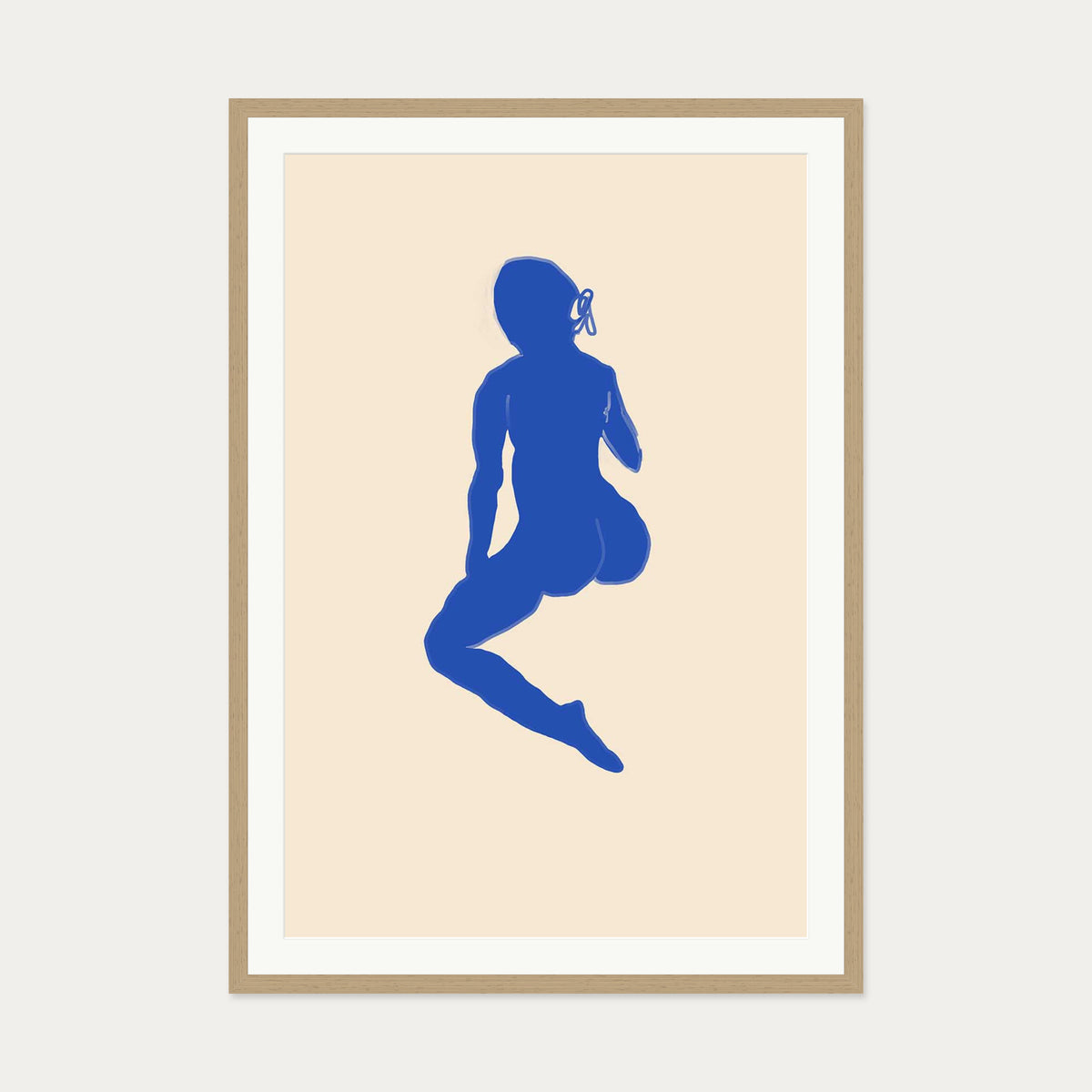 Matisse Female Seated Nude Art Print — 70 x 100 cm — Oak Frame