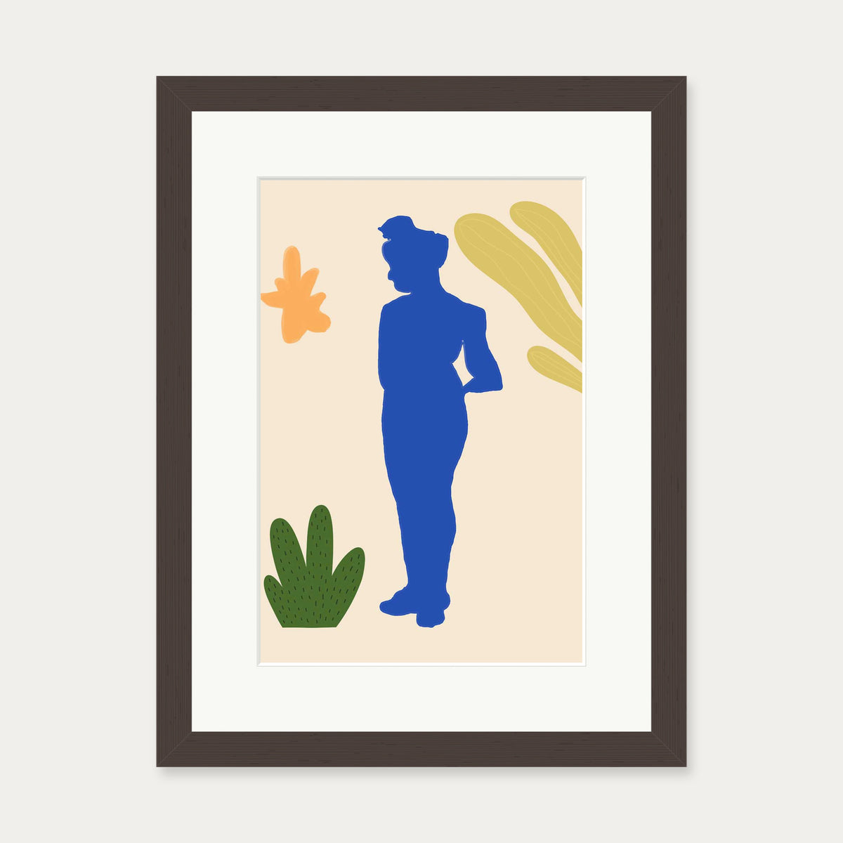 Matisse Floral Nude Art Print — 30 x 40 cm — Brown Frame