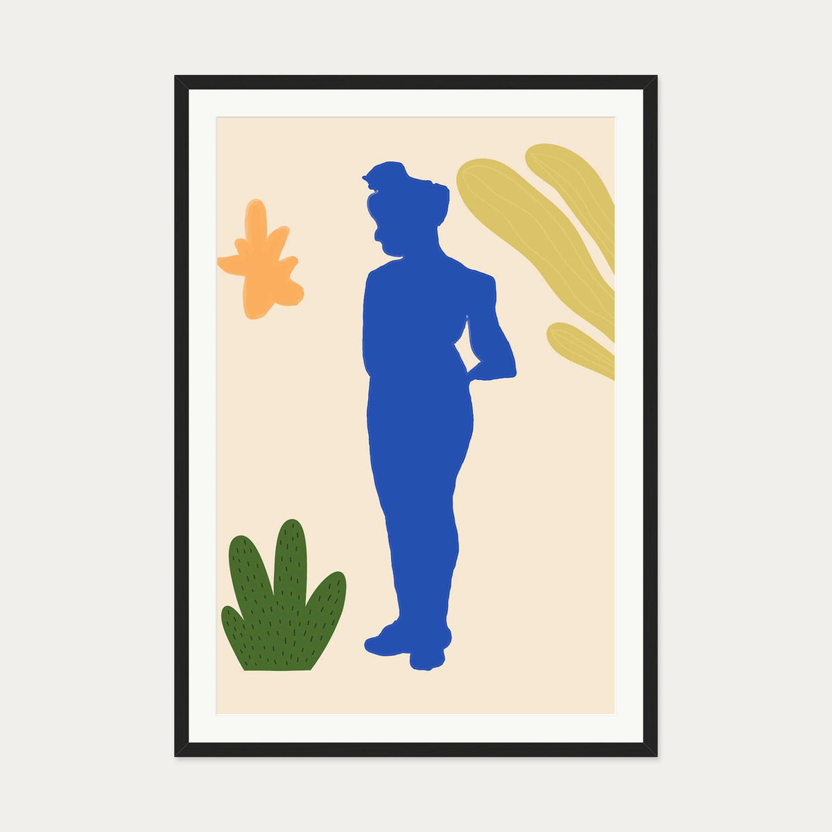 Matisse Floral Nude Art Print — 70 x 100 cm — Black Frame