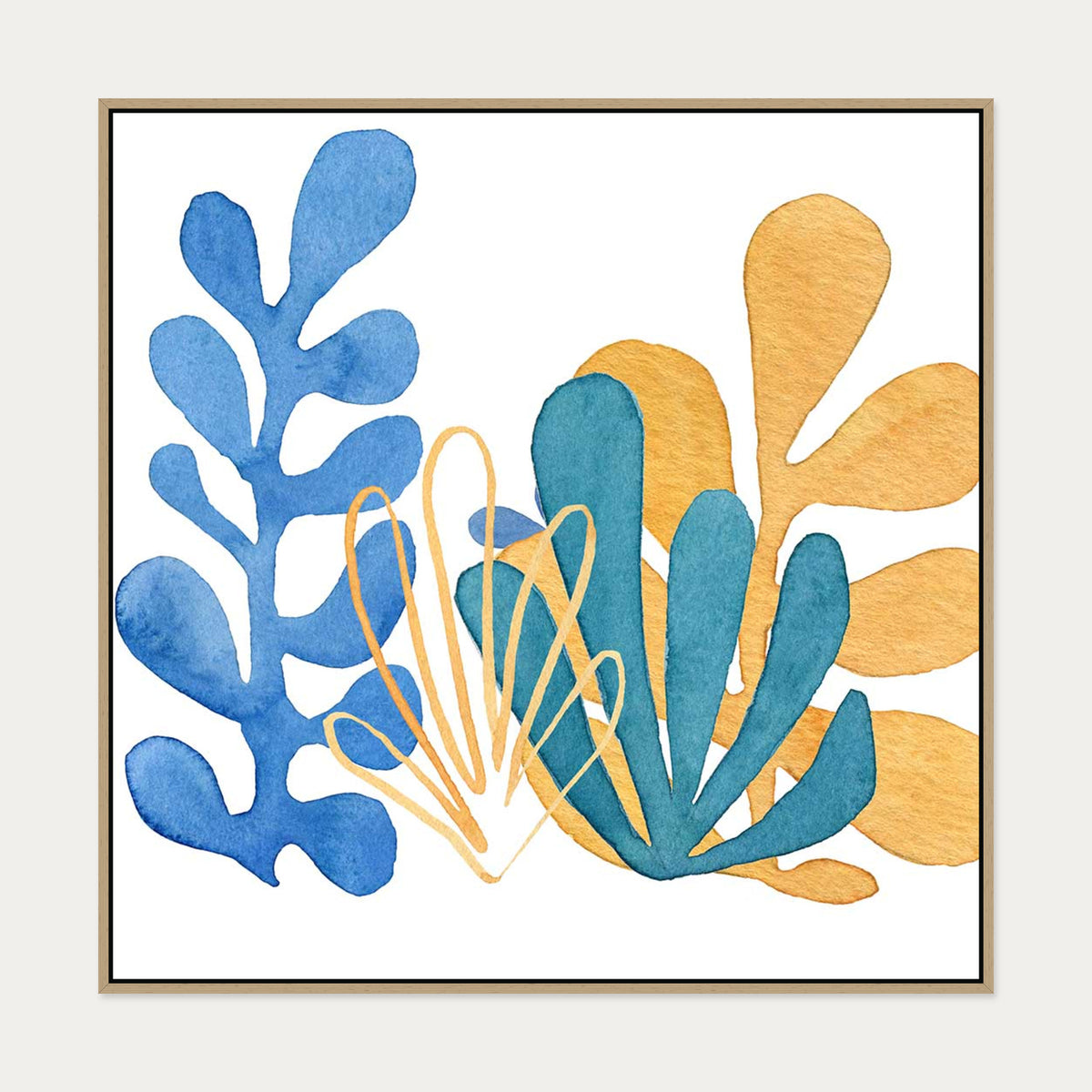 Matisse Organic Canvas Art — 100 x 100 cm — Oak Frame