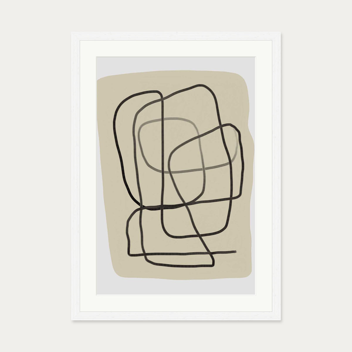 Maze Line Wall Art — 50 x 70 cm — White Frame