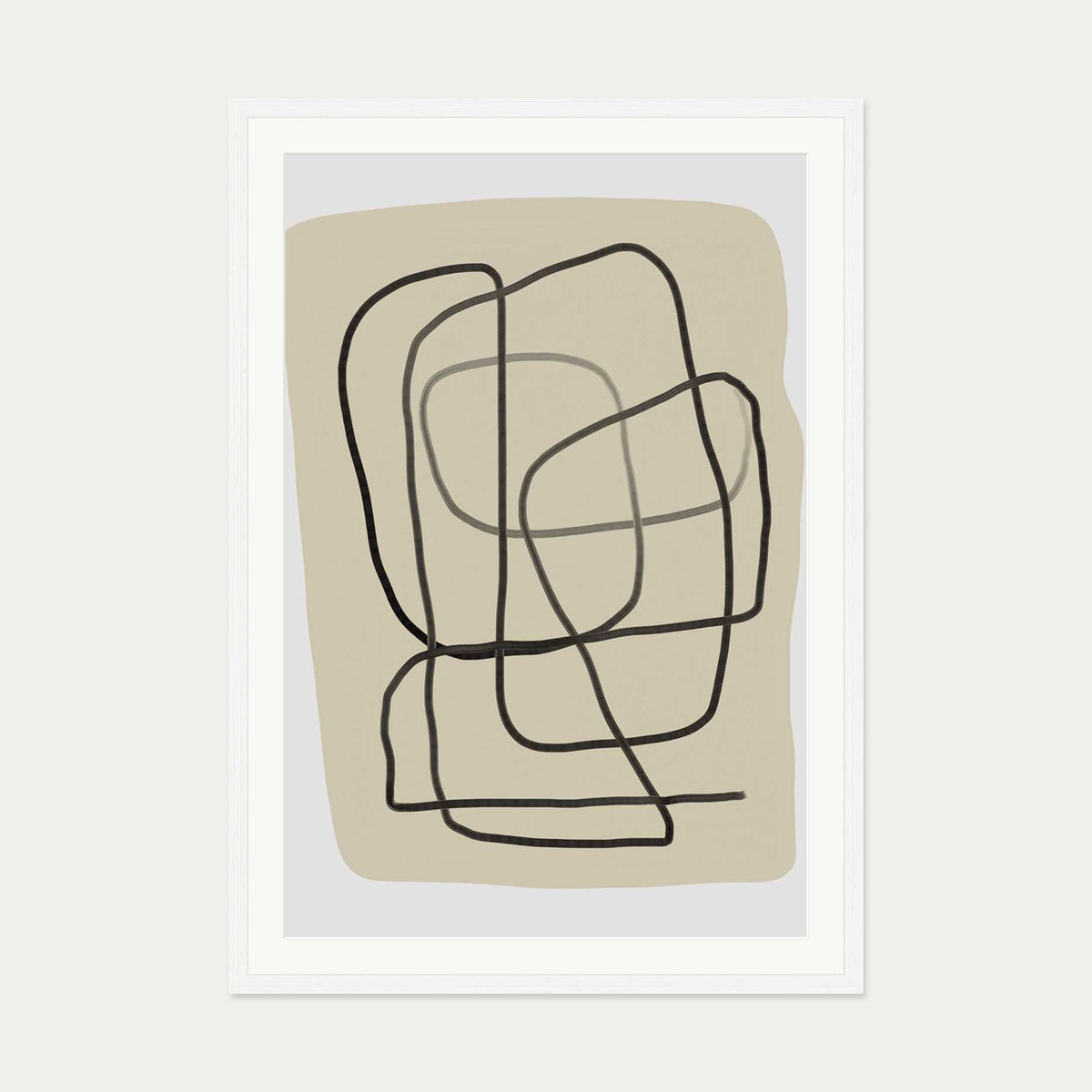 Maze Line Wall Art — 70 x 100 cm — White Frame