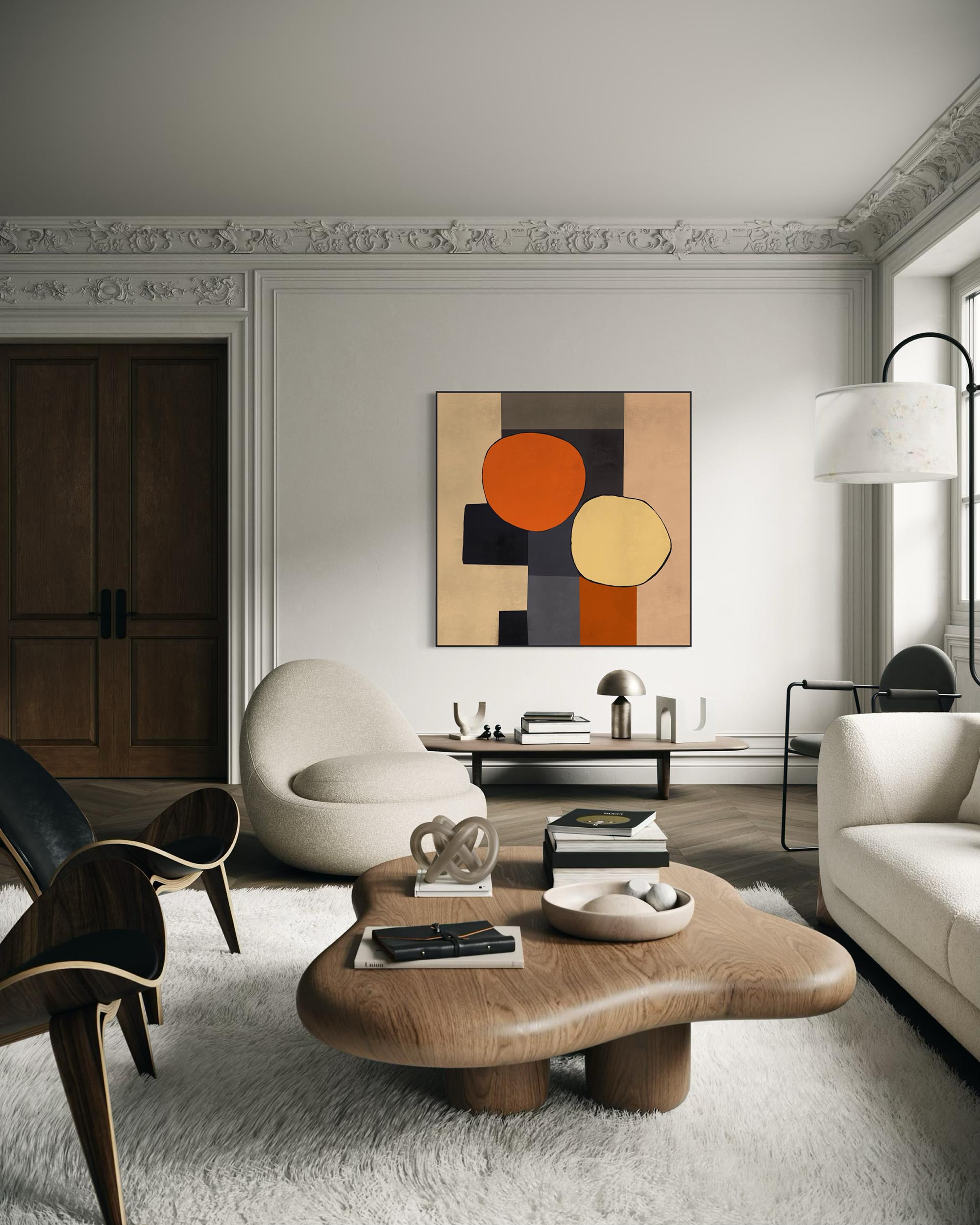 Mid Century Abstract Canvas Art