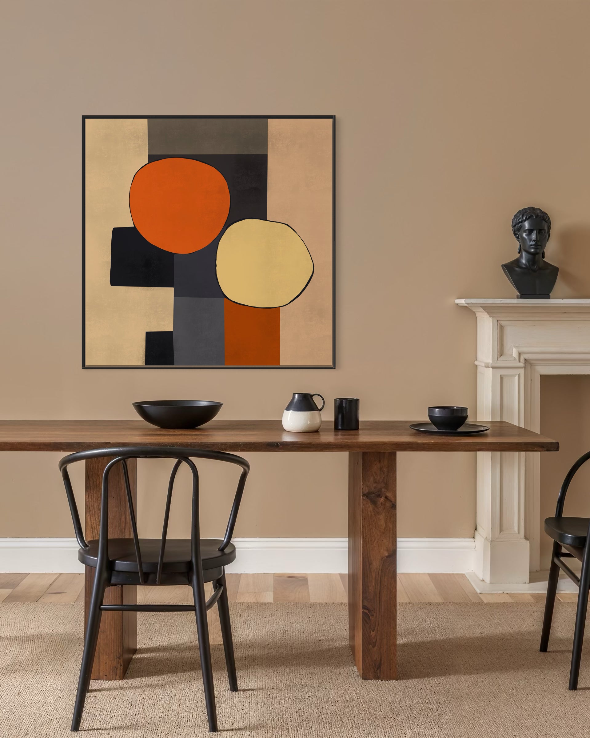 Mid Century Abstract Canvas Art