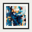 Midnight Blue Abstract Art Print — 50 x 50 cm — Black Frame