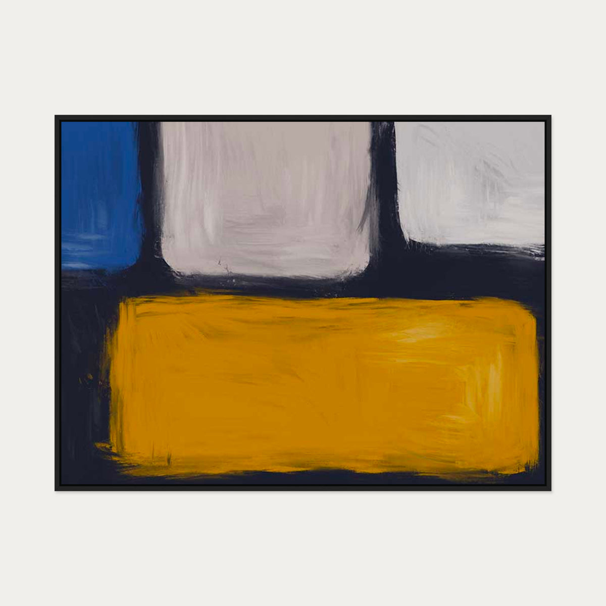 Mind The Block Canvas Art — 90 x 120 cm — Black Frame