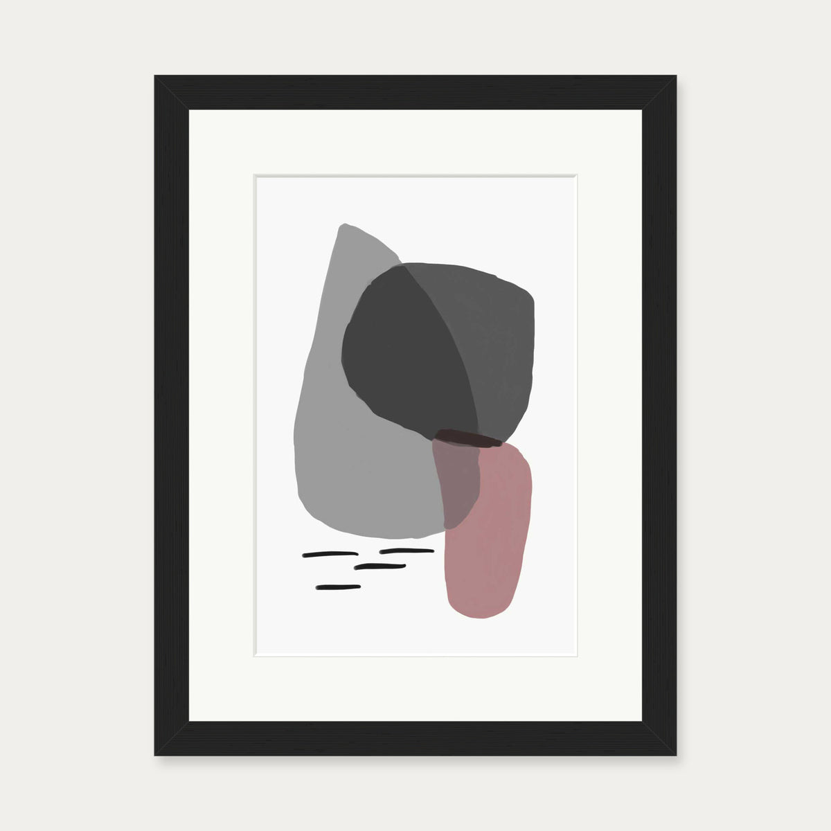 Minimal Abstract Shapes 2 Art Print — 30 x 40 cm — Black Frame
