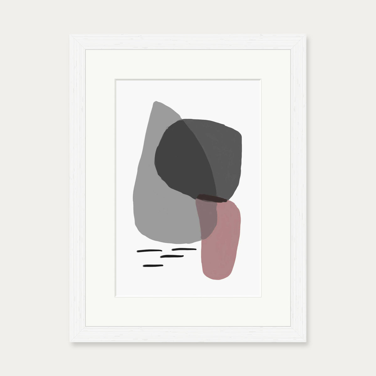 Minimal Abstract Shapes 2 Art Print — 30 x 40 cm — White Frame