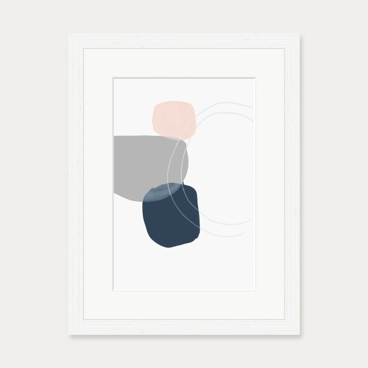 Minimal Abstract Shapes 3 Art Print — 30 x 40 cm — White Frame