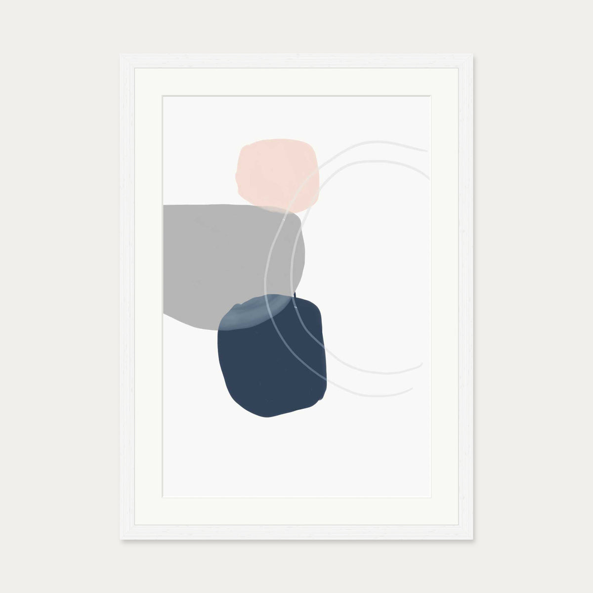 Minimal Abstract Shapes 3 Art Print — 50 x 70 cm — White Frame