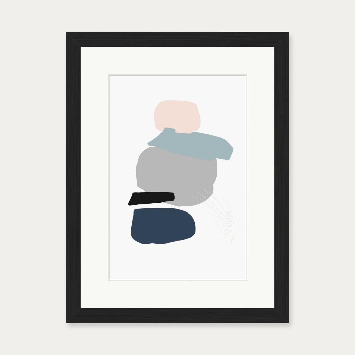 Minimal Abstract Shapes 4 Art Print — 30 x 40 cm — Black Frame