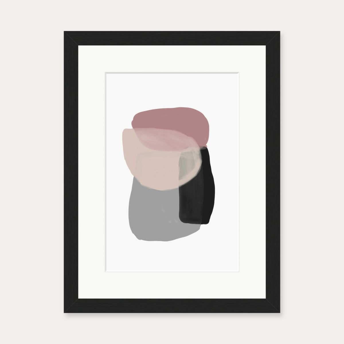 Minimal Abstract Shapes 5 Art Print — 30 x 40 cm — Black Frame