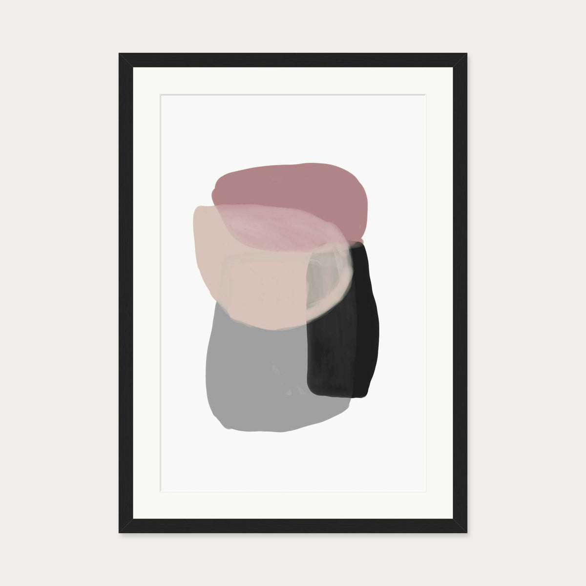 Minimal Abstract Shapes 5 Art Print — 50 x 70 cm — Black Frame