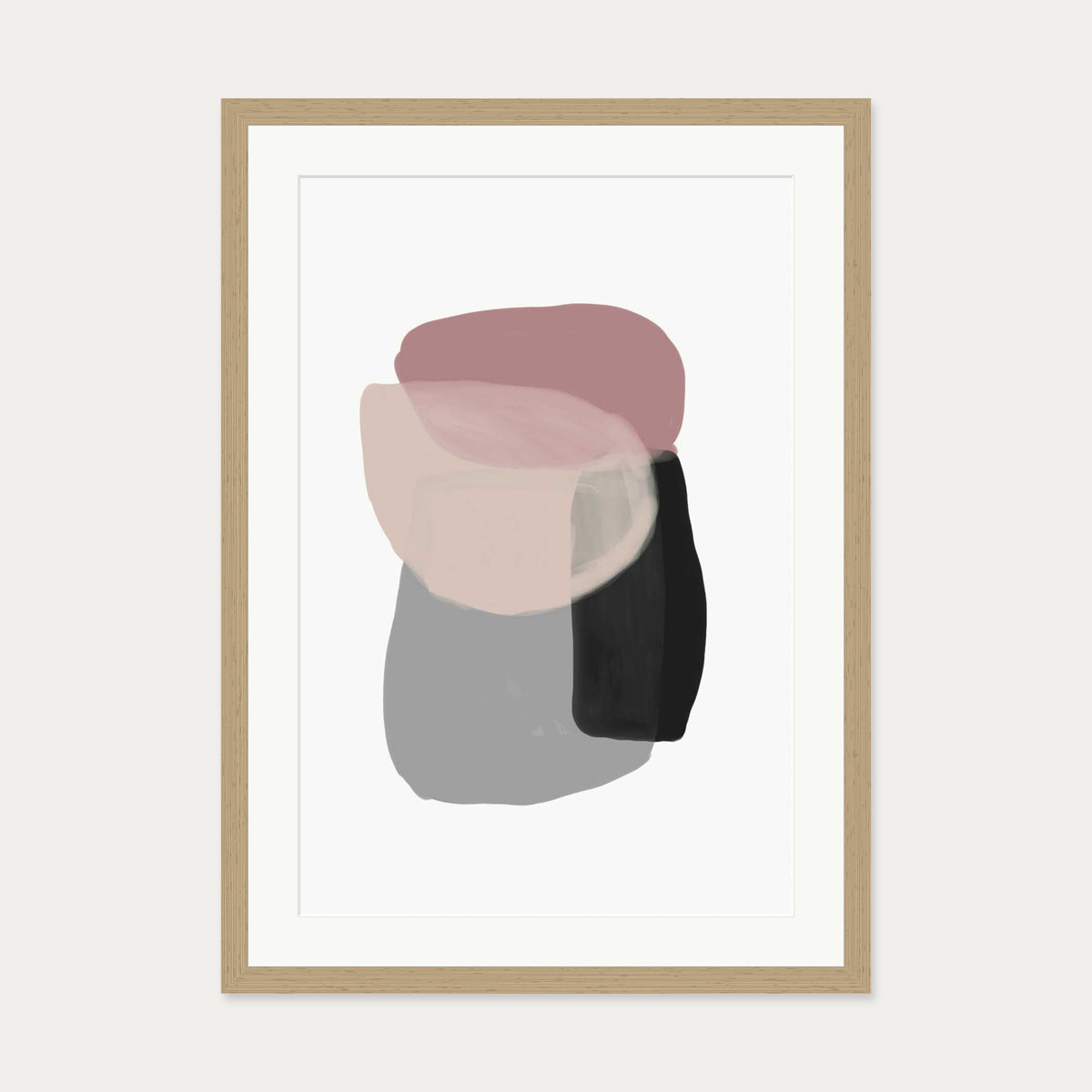Minimal Abstract Shapes 5 Art Print — 50 x 70 cm — Oak Frame