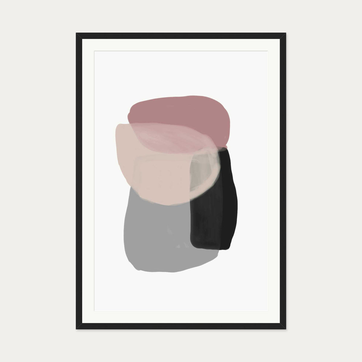 Minimal Abstract Shapes 5 Art Print — 70 x 100 cm — Black Frame