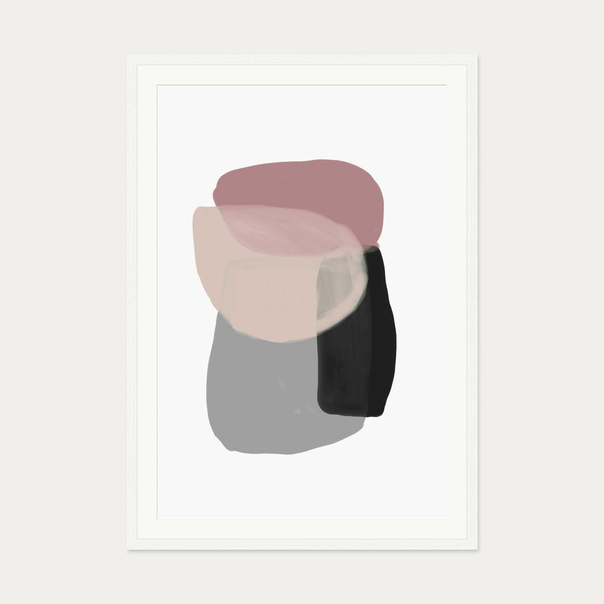 Minimal Abstract Shapes 5 Art Print — 70 x 100 cm — White Frame
