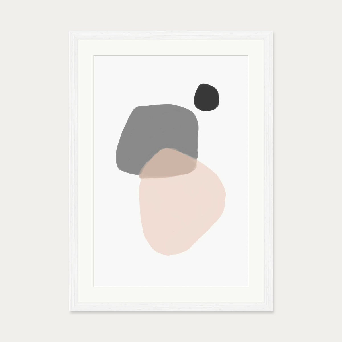 Minimal Abstract Shapes Art Print — 50 x 70 cm — White Frame