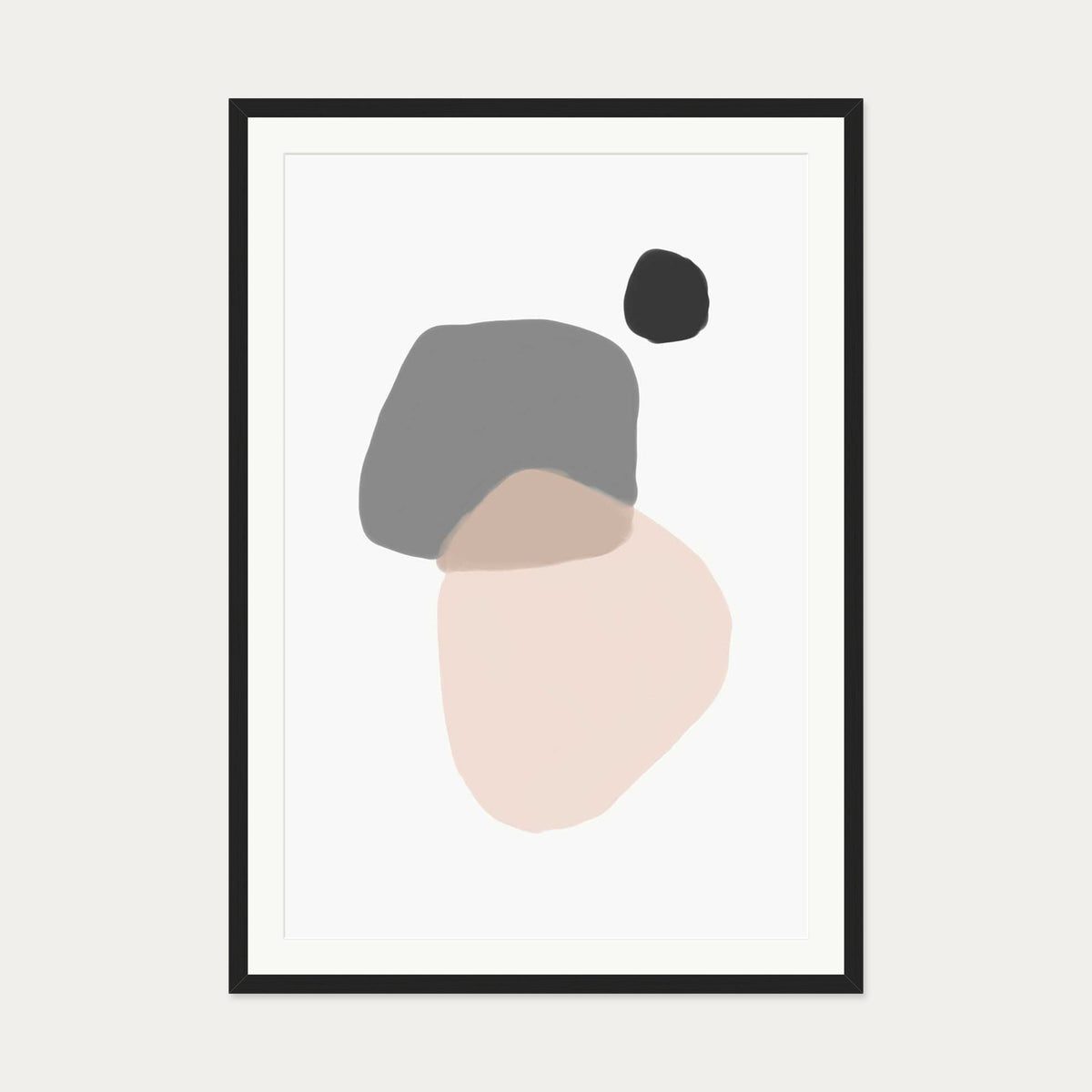 Minimal Abstract Shapes Art Print — 70 x 100 cm — Black Frame