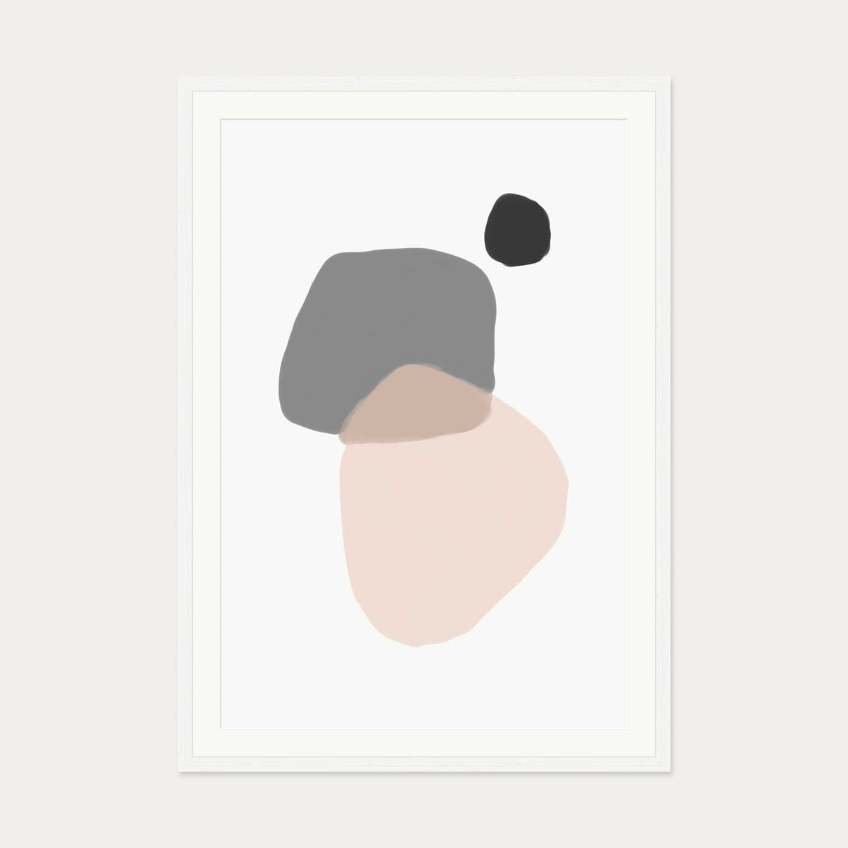 Minimal Abstract Shapes Art Print — 70 x 100 cm — White Frame