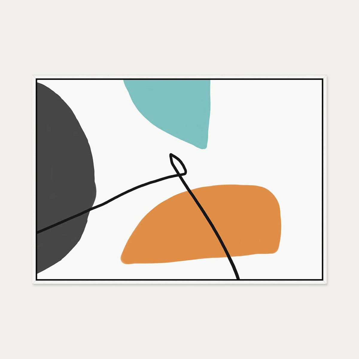 Minimal Bright Shapes Canvas Art — 70 x 100 cm — White Frame