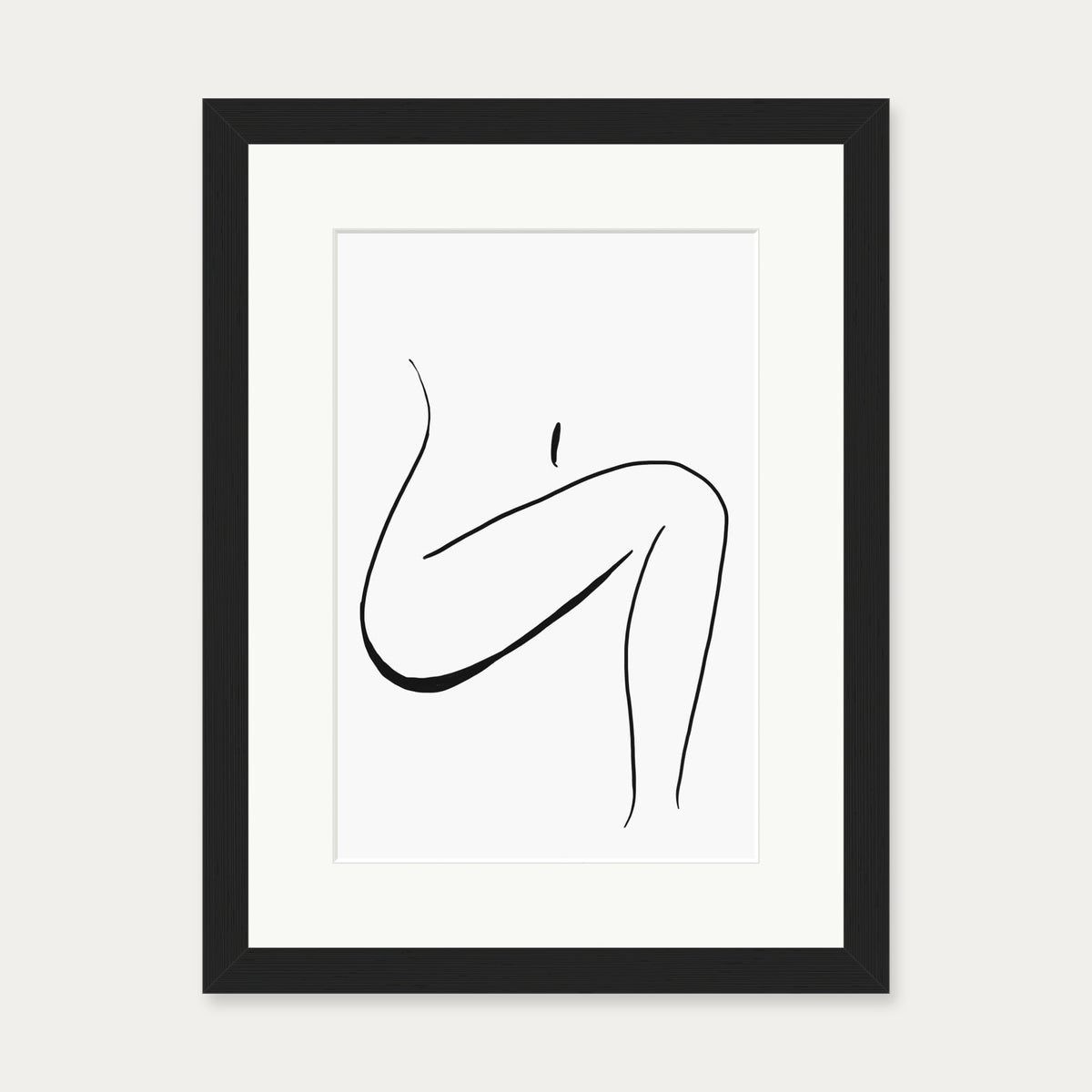 Minimal Leg Line Art Print — 30 x 40 cm — Black Frame