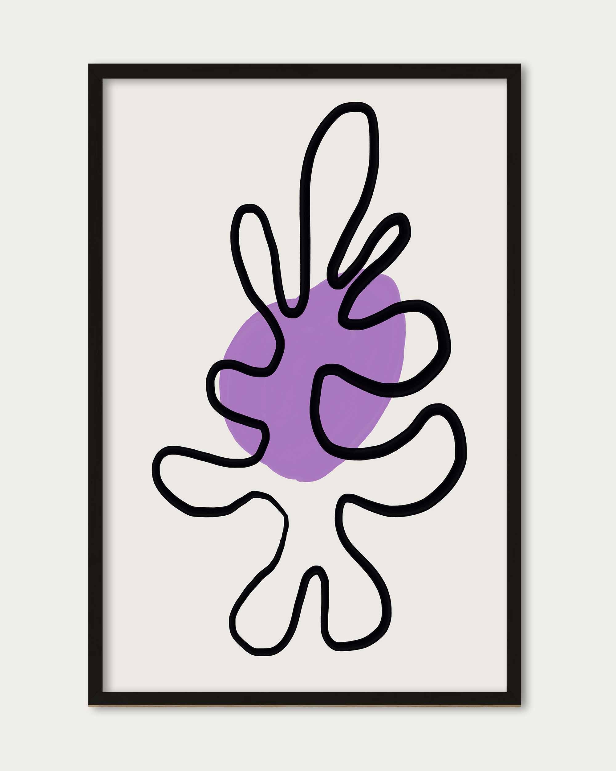 Abstract Shape Purple Wall Art