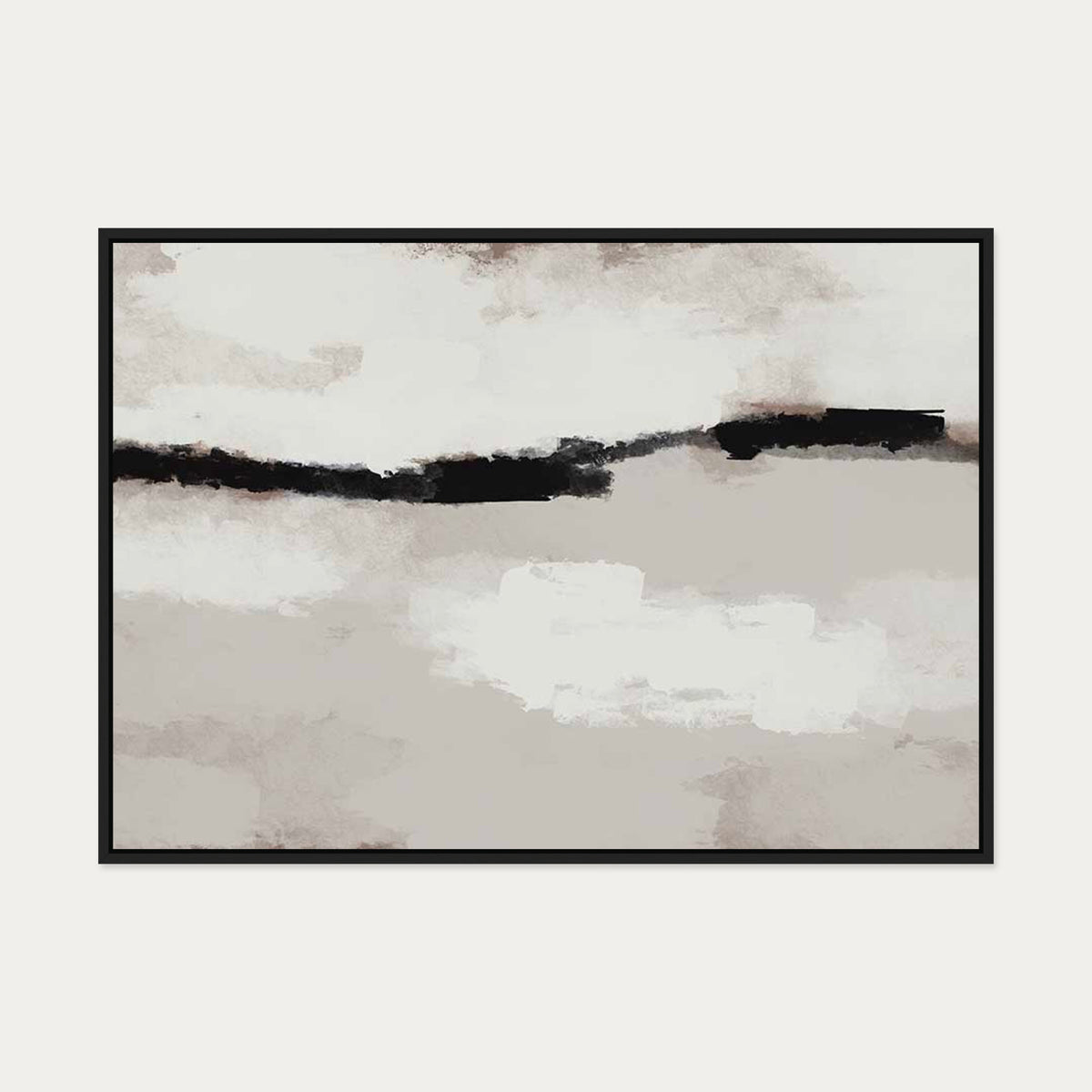 Misty Waters Canvas Art — 70 x 100 cm — Black Frame