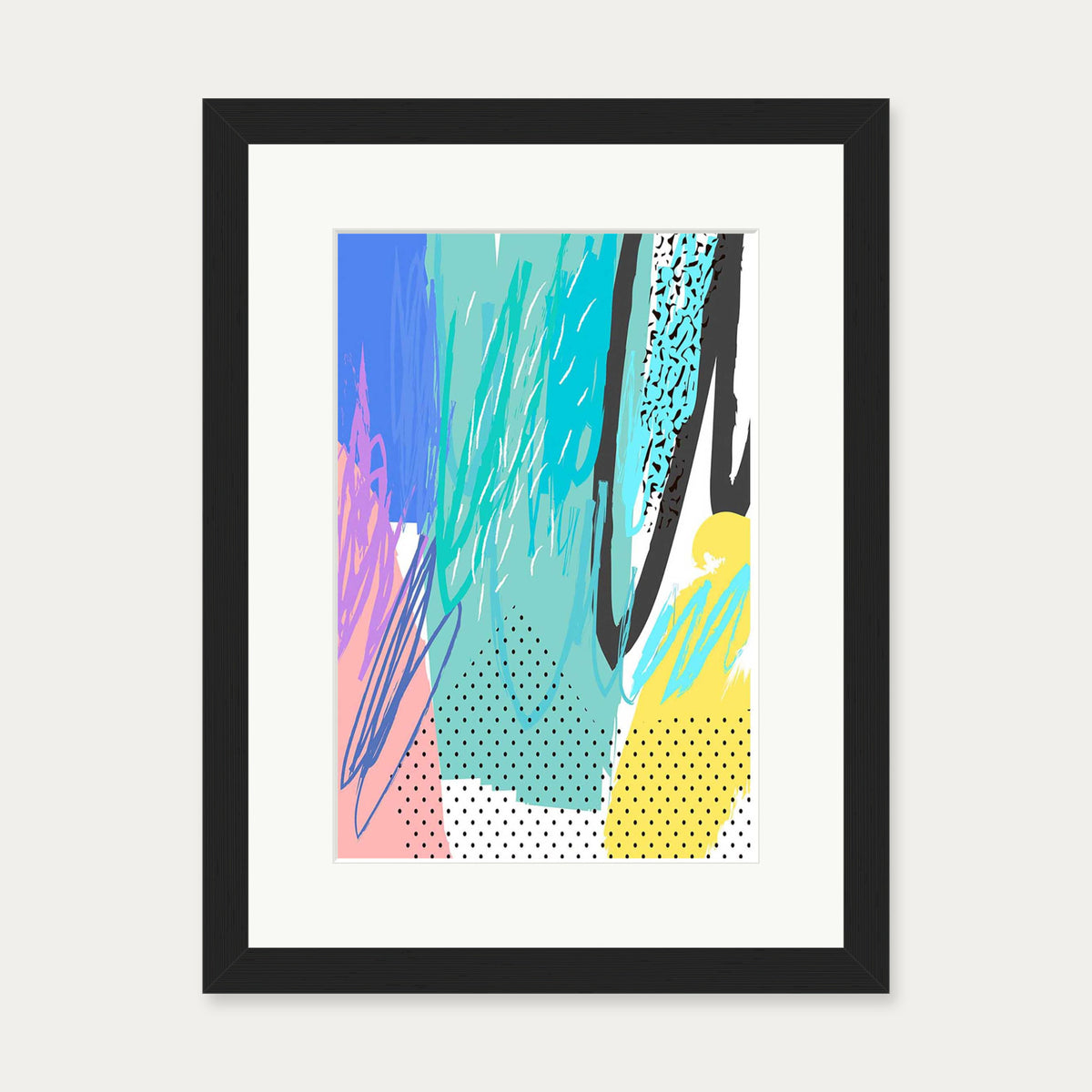 Modern Abstract Colour Pop — 30 x 40 cm — Black Frame