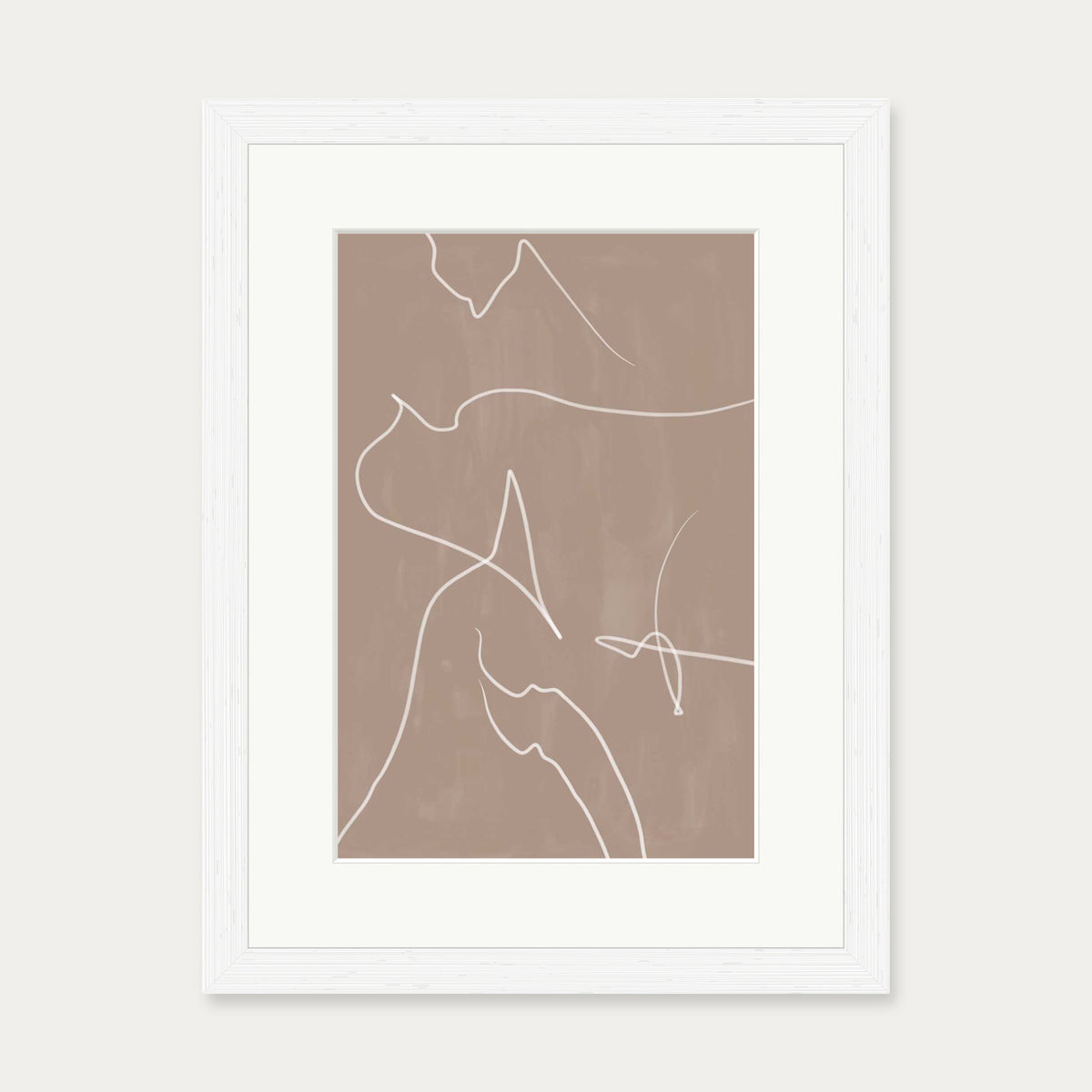 Modern Abstract Lines Art Print — 30 x 40 cm — White Frame