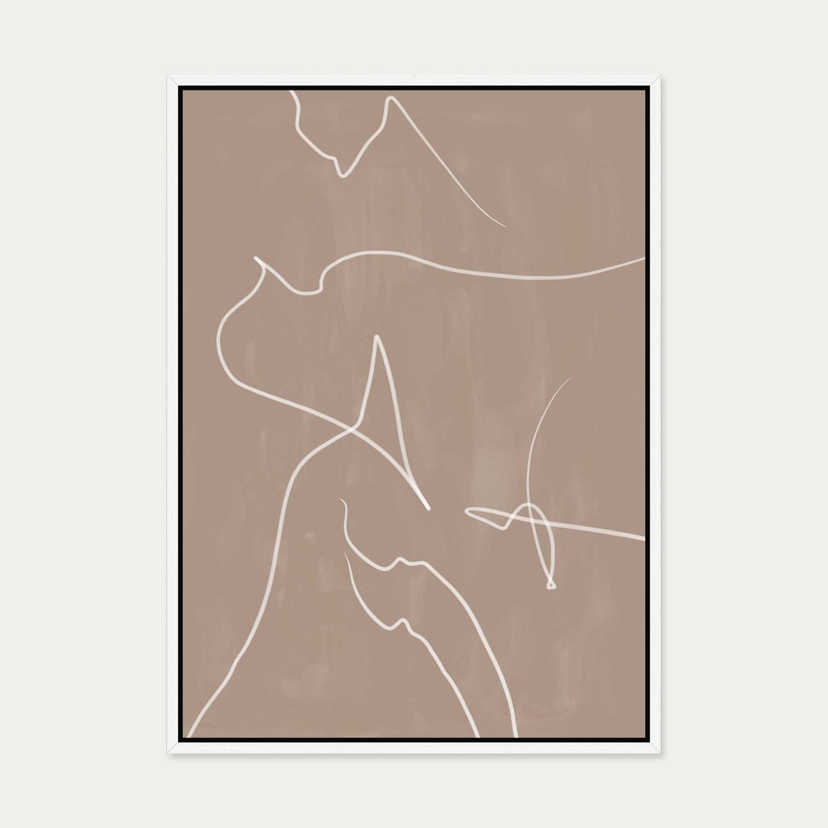 Modern Abstract Lines Canvas Art — 50 x 70 cm — White Frame