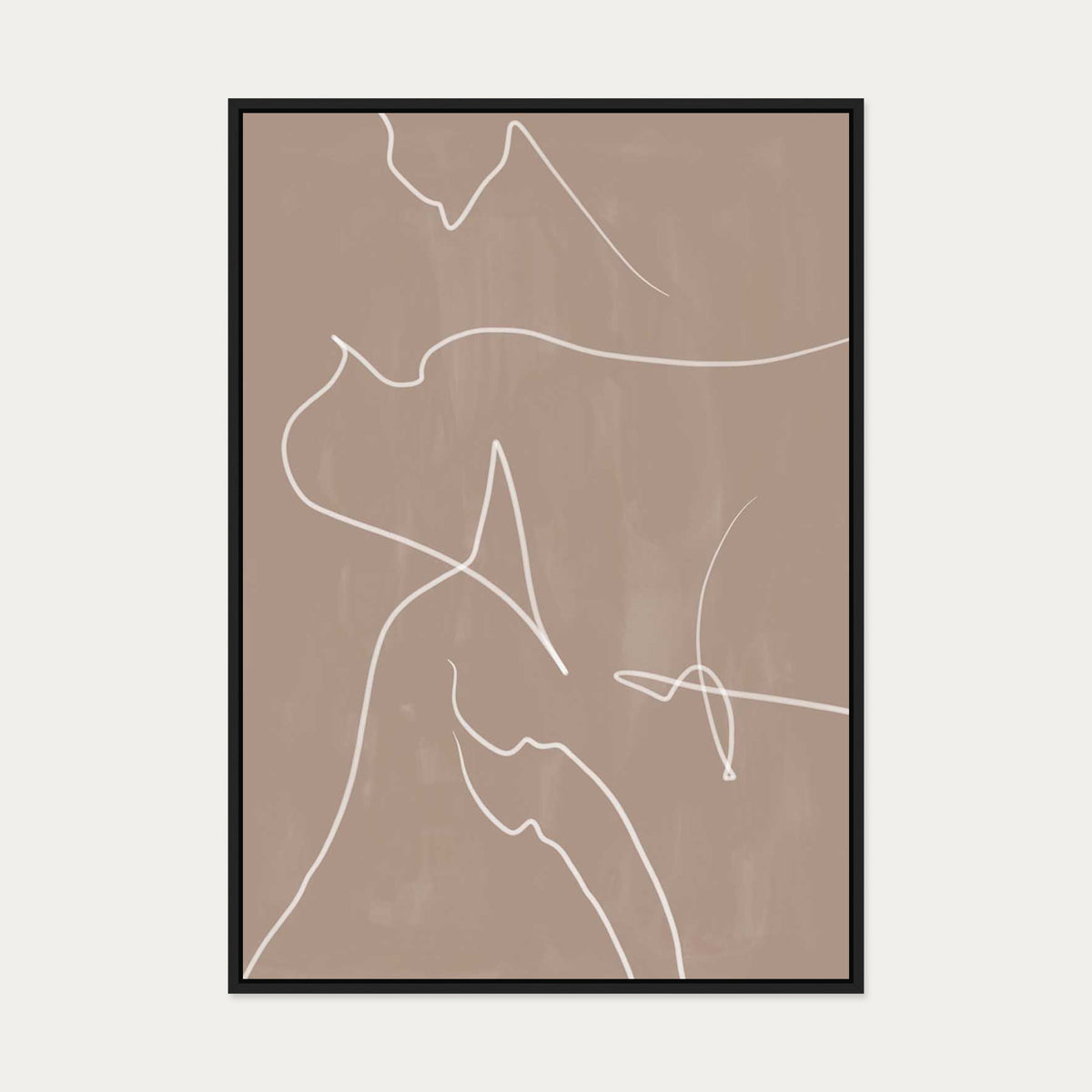 Modern Abstract Lines Canvas Art — 70 x 100 cm — Black Frame