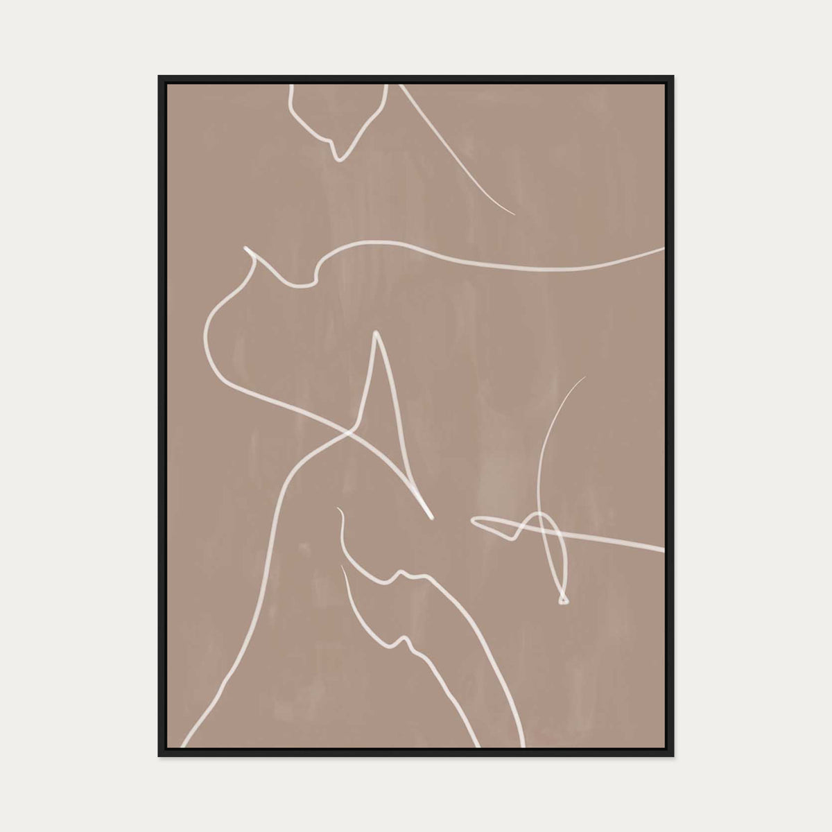 Modern Abstract Lines Canvas Art — 90 x 120 cm — Black Frame