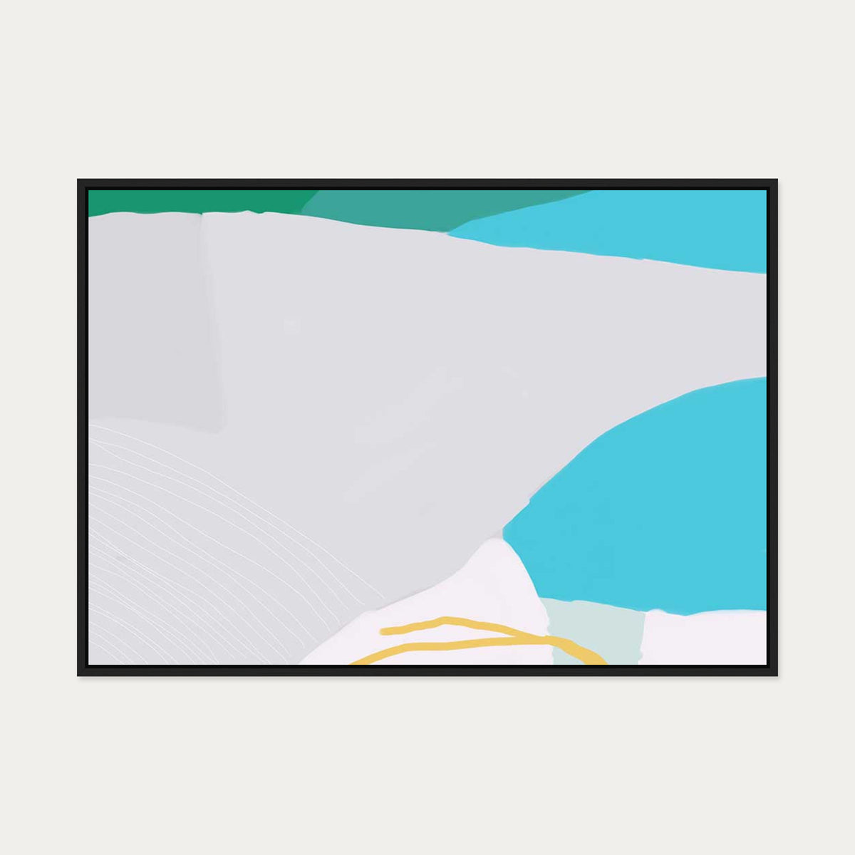 Modern Abstract Mountain Canvas Art — 70 x 100 cm — Black Frame